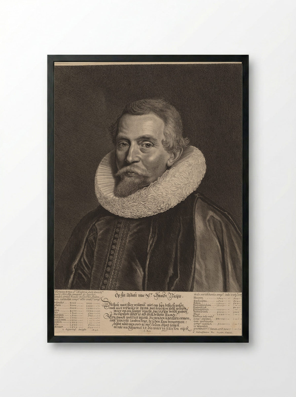 Portrait of David Nuyts - Jonas Suyderhoef - Framed Print Black
