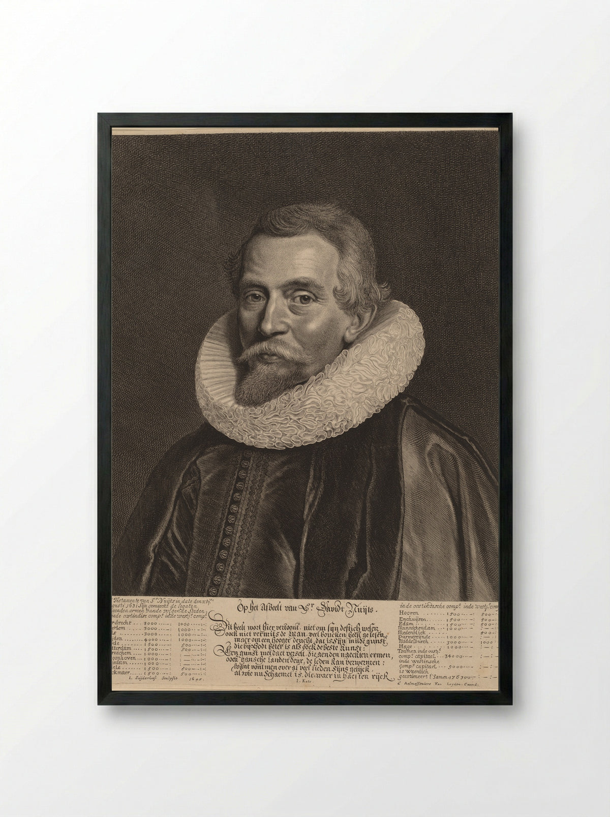 Portrait of David Nuyts - Jonas Suyderhoef - Framed Print Black
