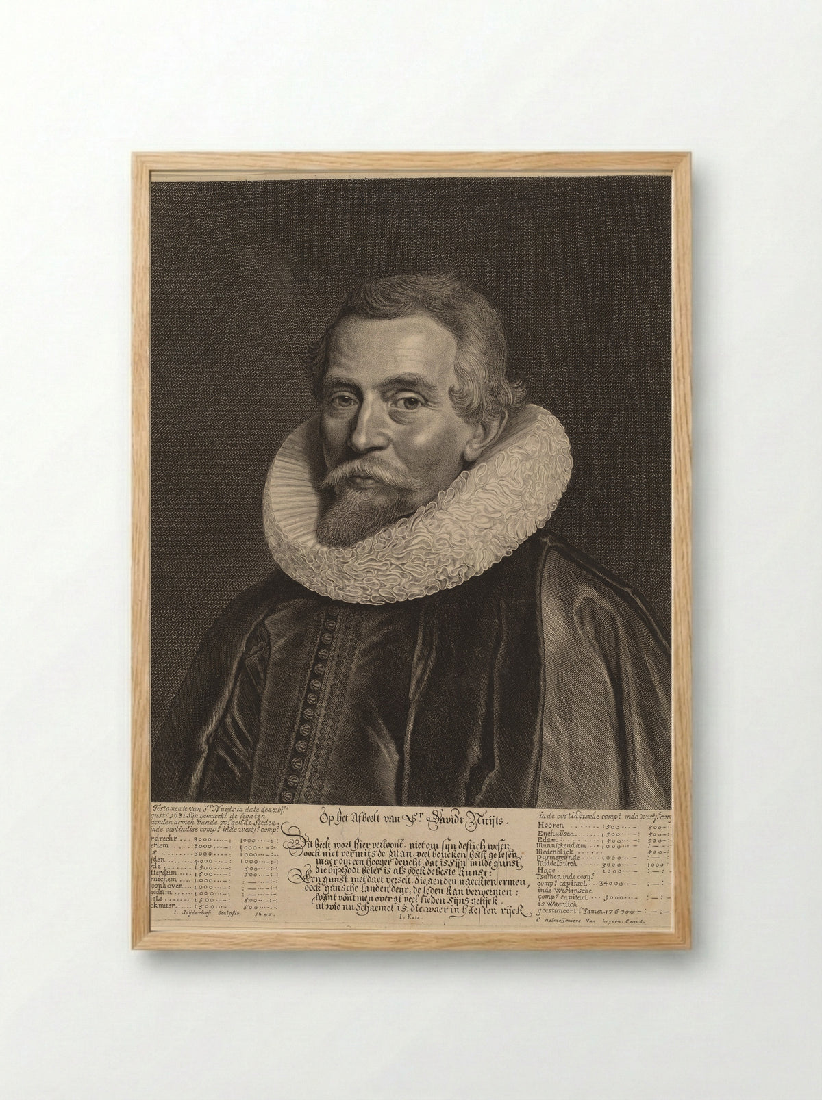 Portrait of David Nuyts - Jonas Suyderhoef - Framed Print Wood