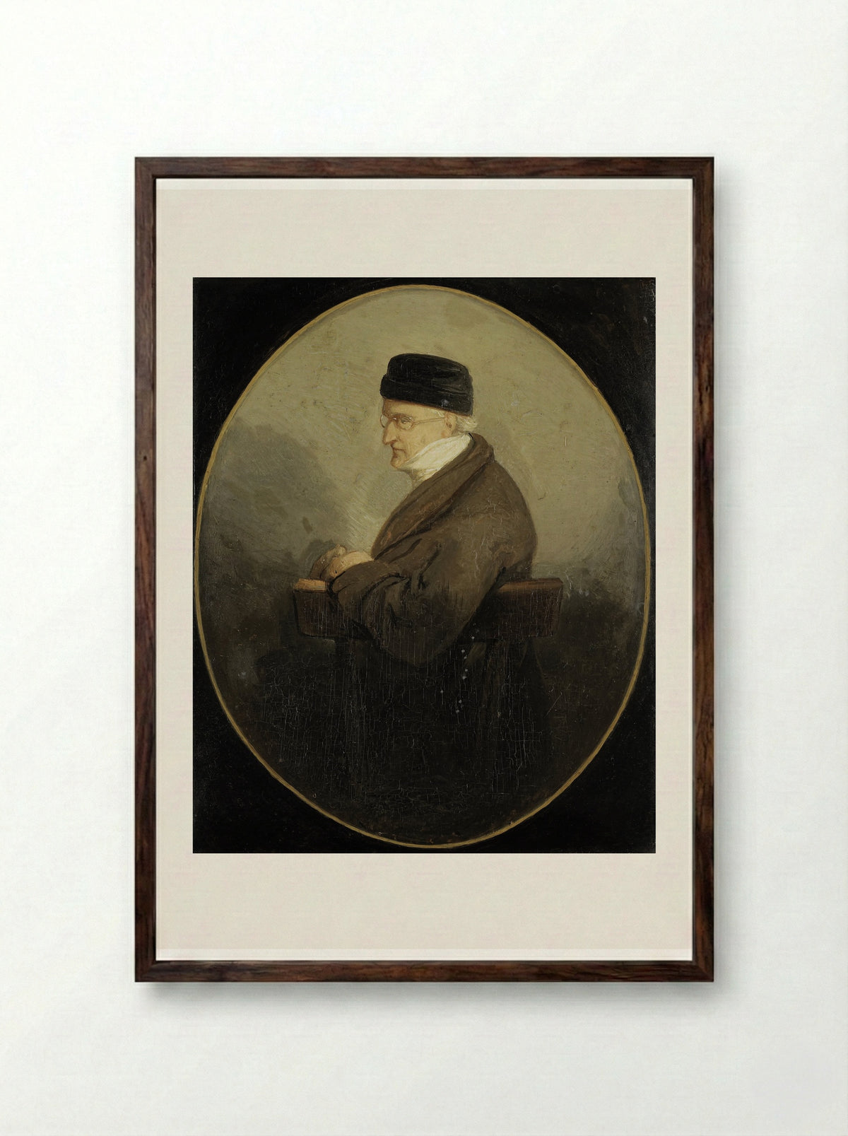 Portrait of David Pierre Giottino Humbert de Superville - Jacobus Ludovicus Cornet - Framed Print Dark Wood