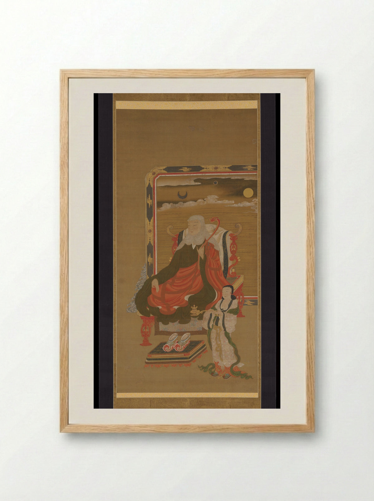 Portrait of Dengyō Daishi (Saichō) - Fine Art Print - Framed Print Wood