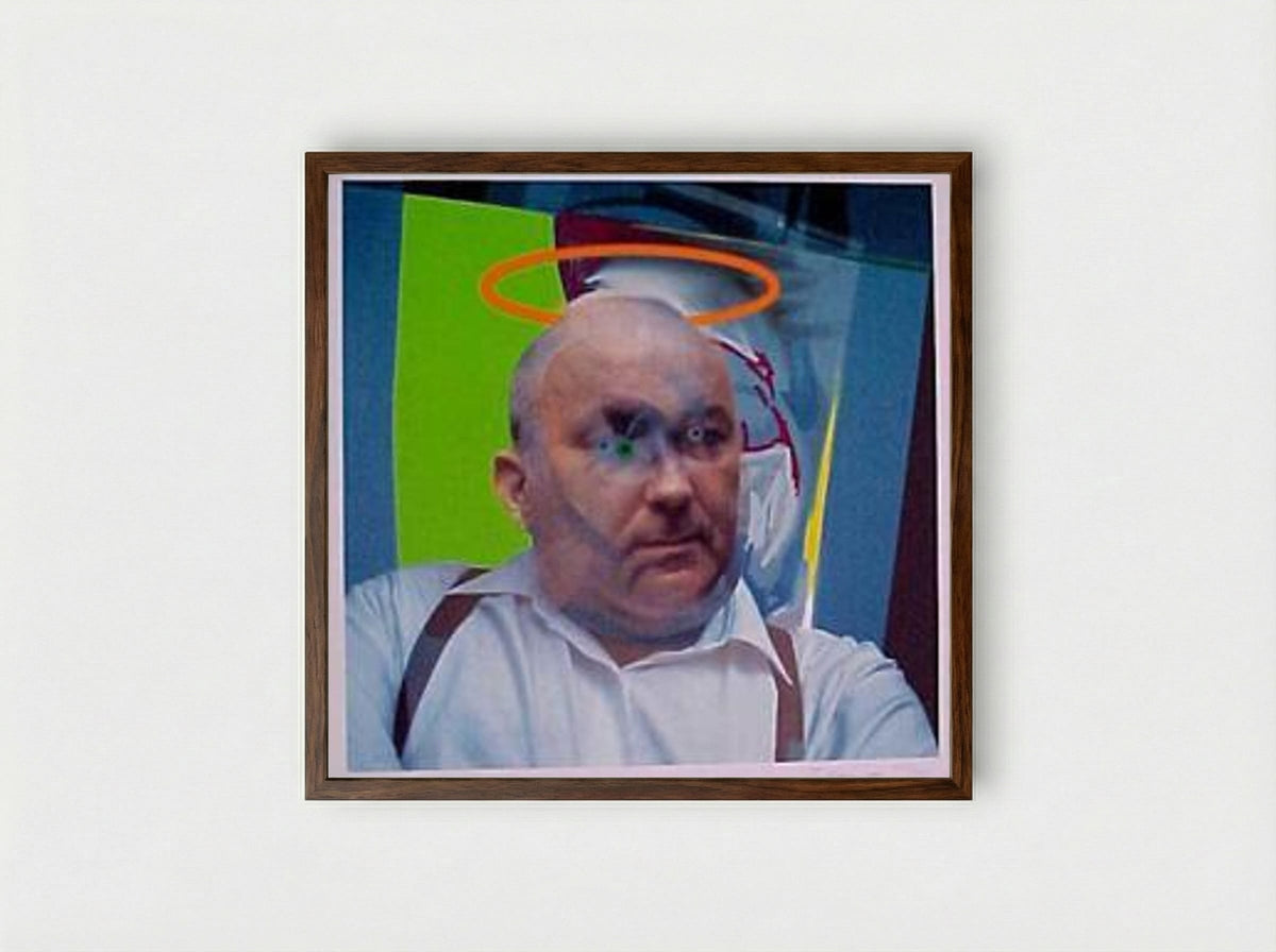 Portrait of Dieter Roth - Richard Hamilton - Framed Print Dark Wood