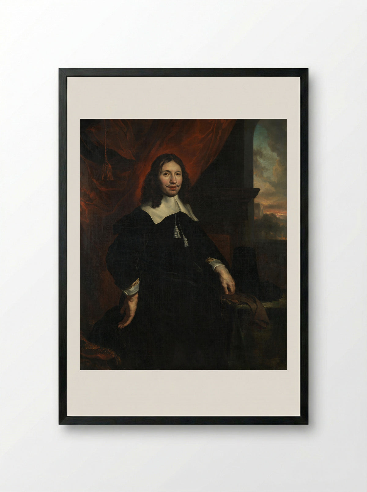 Portrait of Dionijs Wijnands - Jan van Noordt - Framed Print Black