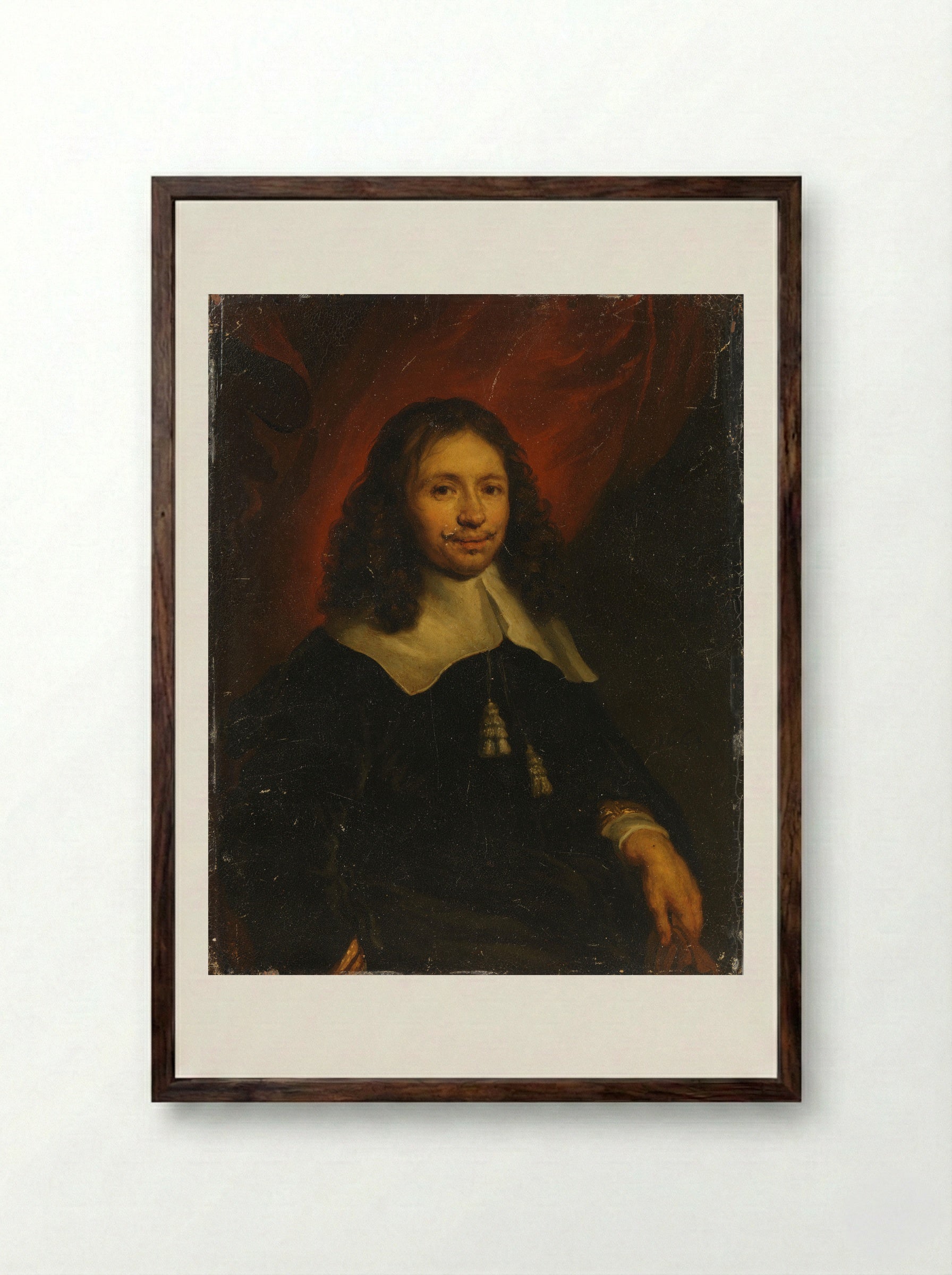 Portrait of Dionijs Wijnands - Jan van Noordt - Framed Print Dark Wood