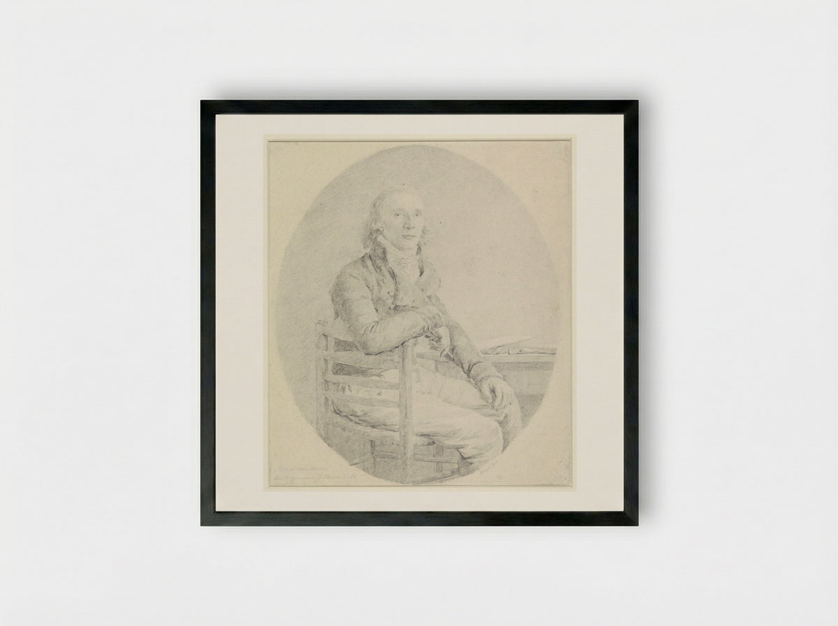 Portrait of Dirk Langendijk - Joannes Bemme - Framed Print Black