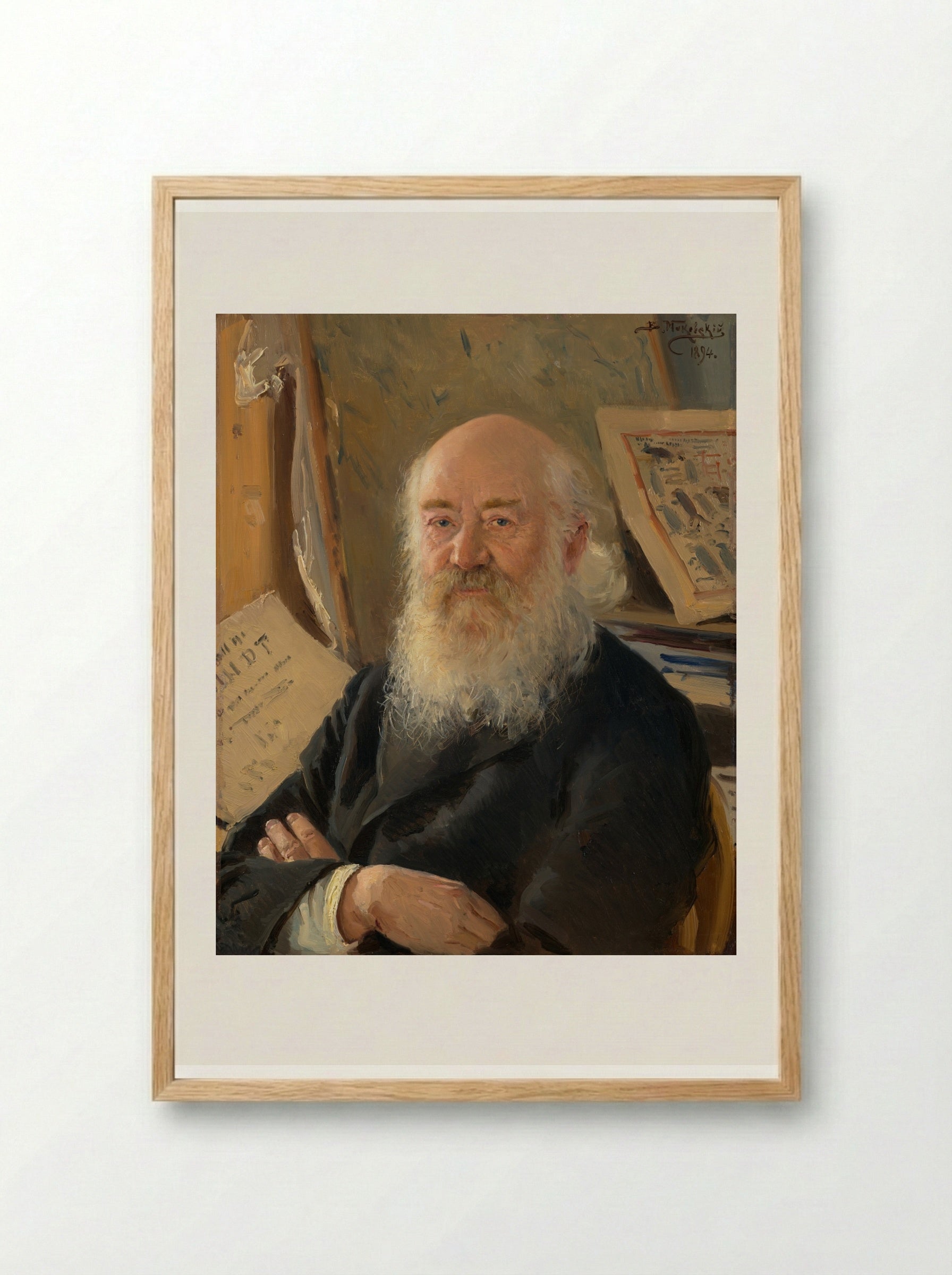 Portrait of Dmitry Rovinsky - Vladimir Makovsky - Framed Print Wood