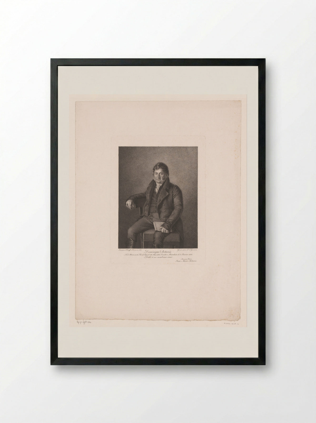 Portrait of Domenico Artaria - Ludwig Gottlieb Portman - Framed Print Black