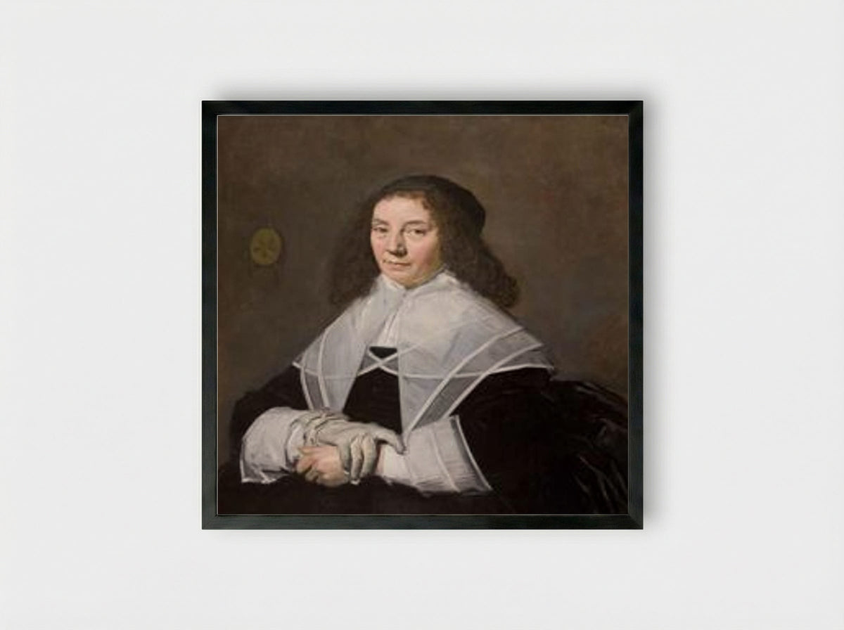 Portrait of Dorothea Berck - Frans Hals - Framed Print Black