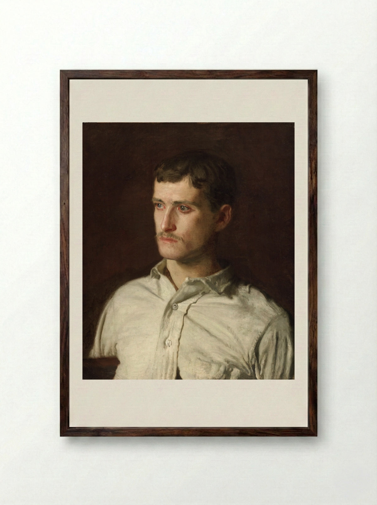 Portrait of Douglass Morgan Hall - Thomas Eakins - Framed Print Dark Wood
