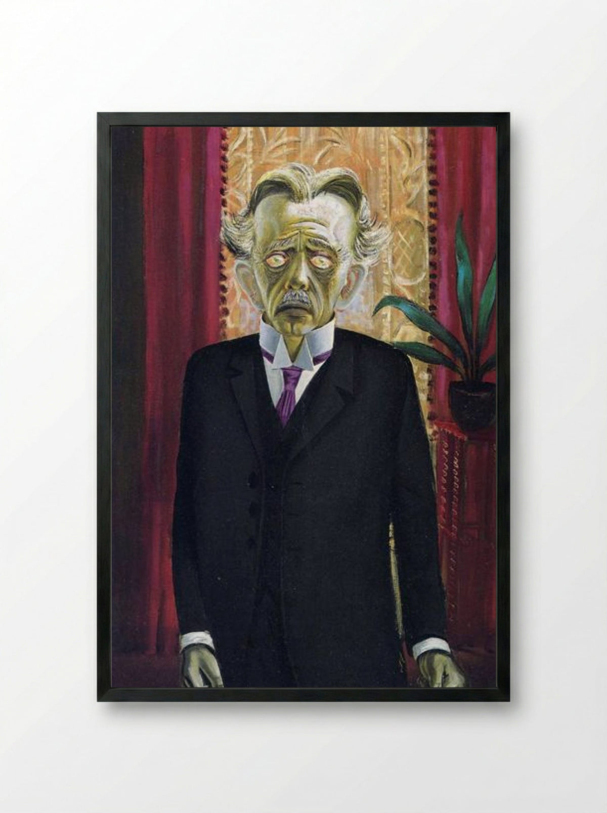 Portrait of Dr Heinrich Stadelmann - Otto Dix - Framed Print Black