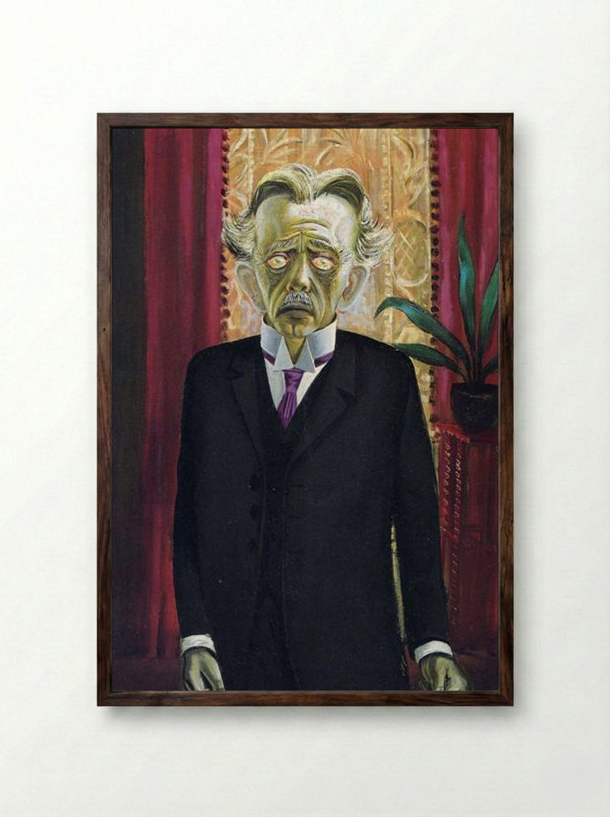 Portrait of Dr Heinrich Stadelmann - Otto Dix - Framed Print Dark Wood