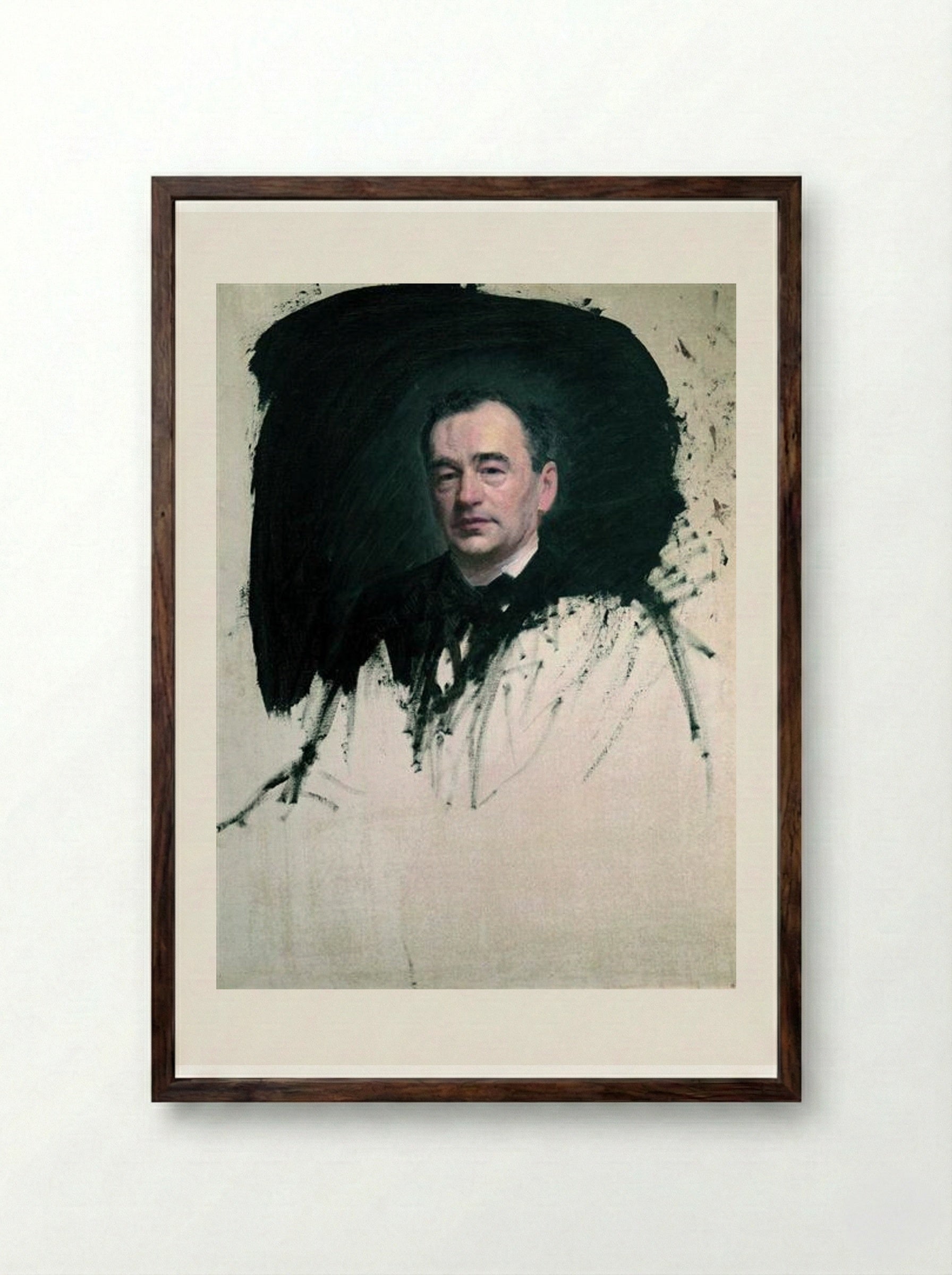 Portrait of Dr. Karl A. Rauhfus - Ivan Kramskoy - Framed Print Dark Wood