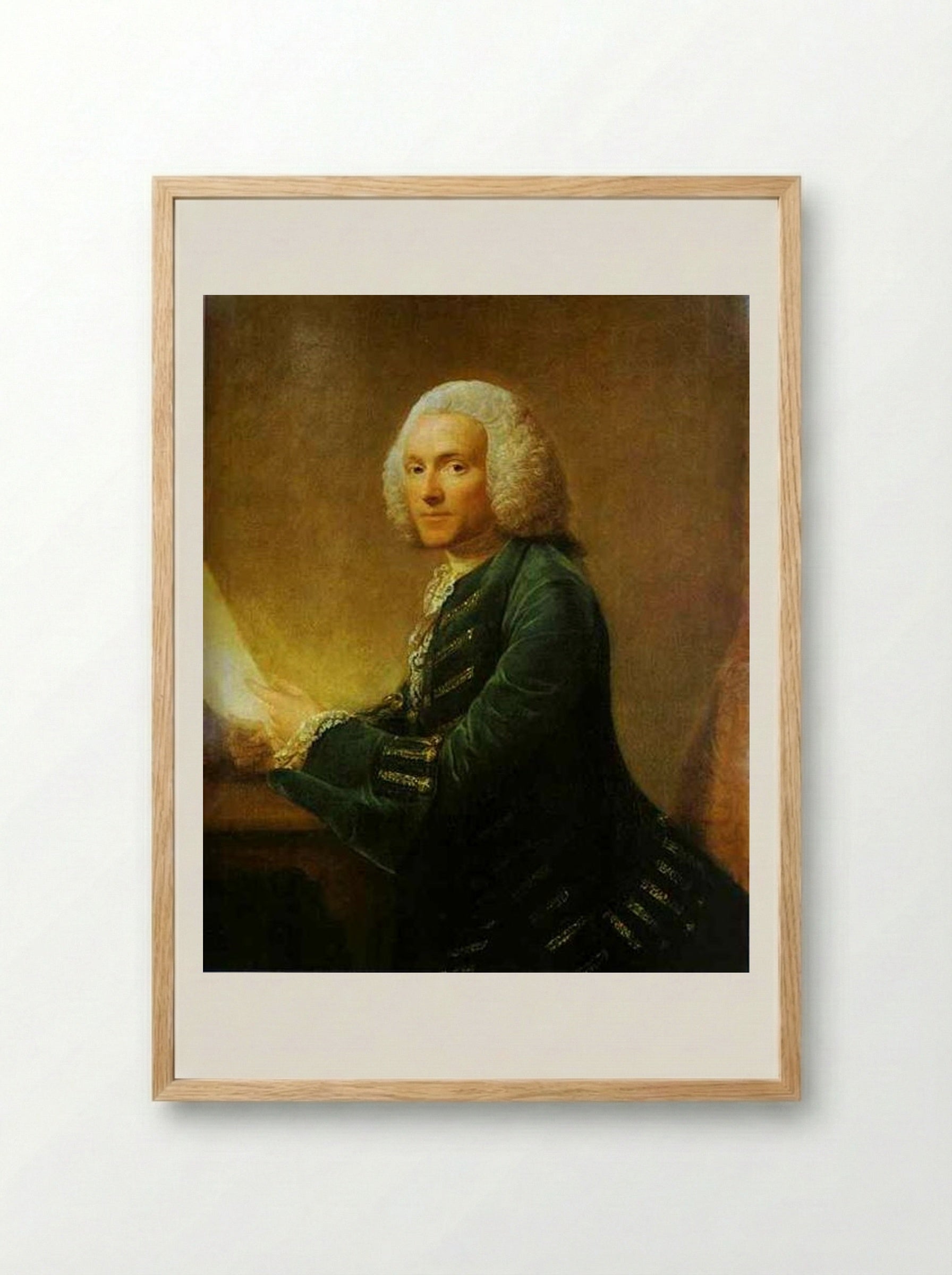 Portrait of Dr. William Hunter - Allan Ramsay - Framed Print Wood