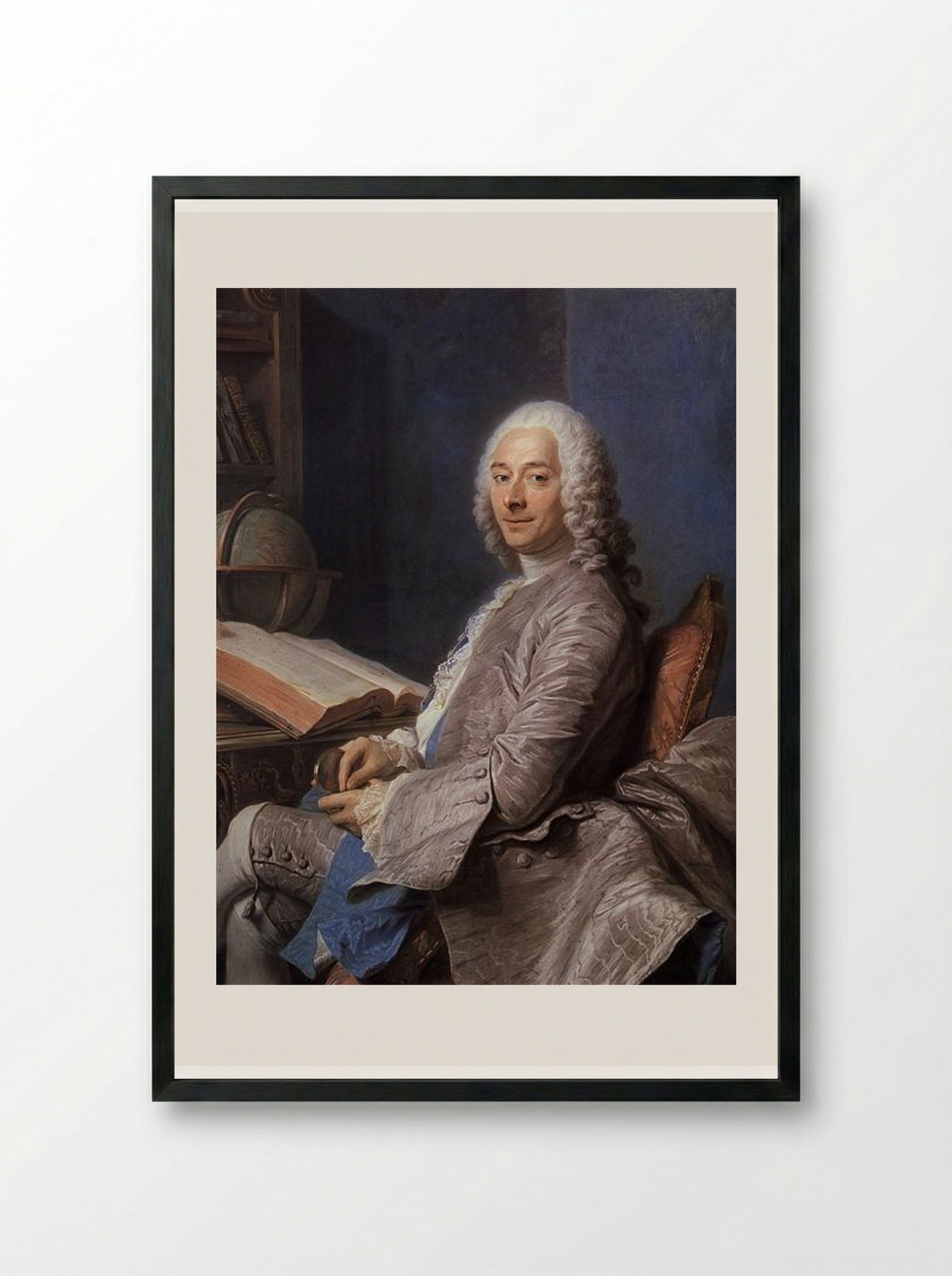 Portrait of Duval de l'Epinoy - Maurice Quentin de La Tour - Framed Print Black