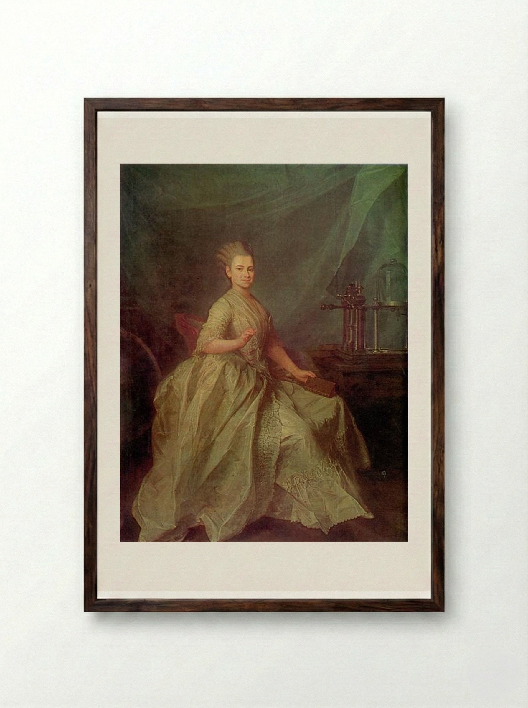 Portrait of E. I. Molchanova - Dmitry Levitzky - Framed Print Dark Wood