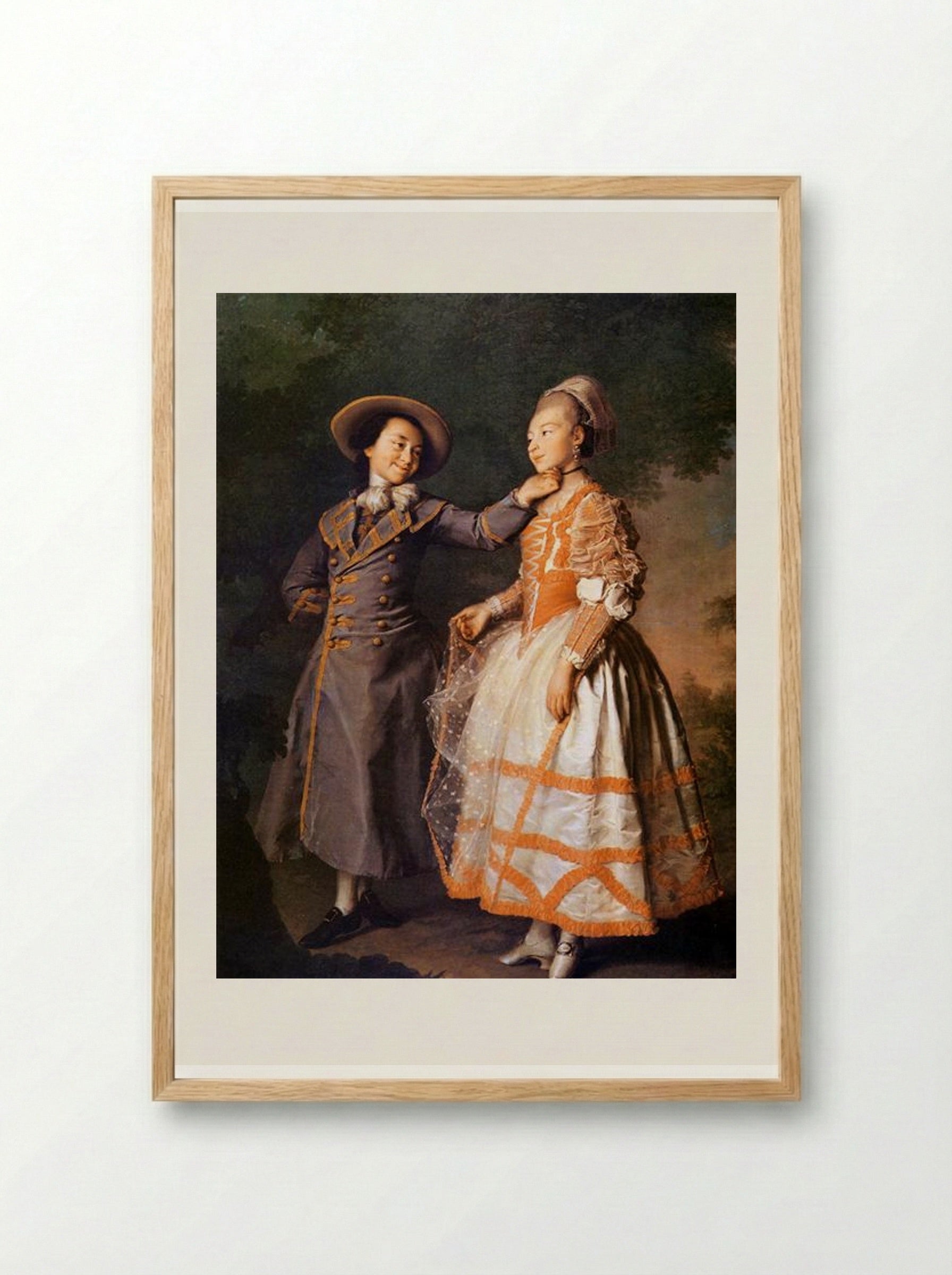 Portrait of E. N. Khruschova and Princess E. N. Khovanskaya - Dmitry Levitzky - Framed Print Wood
