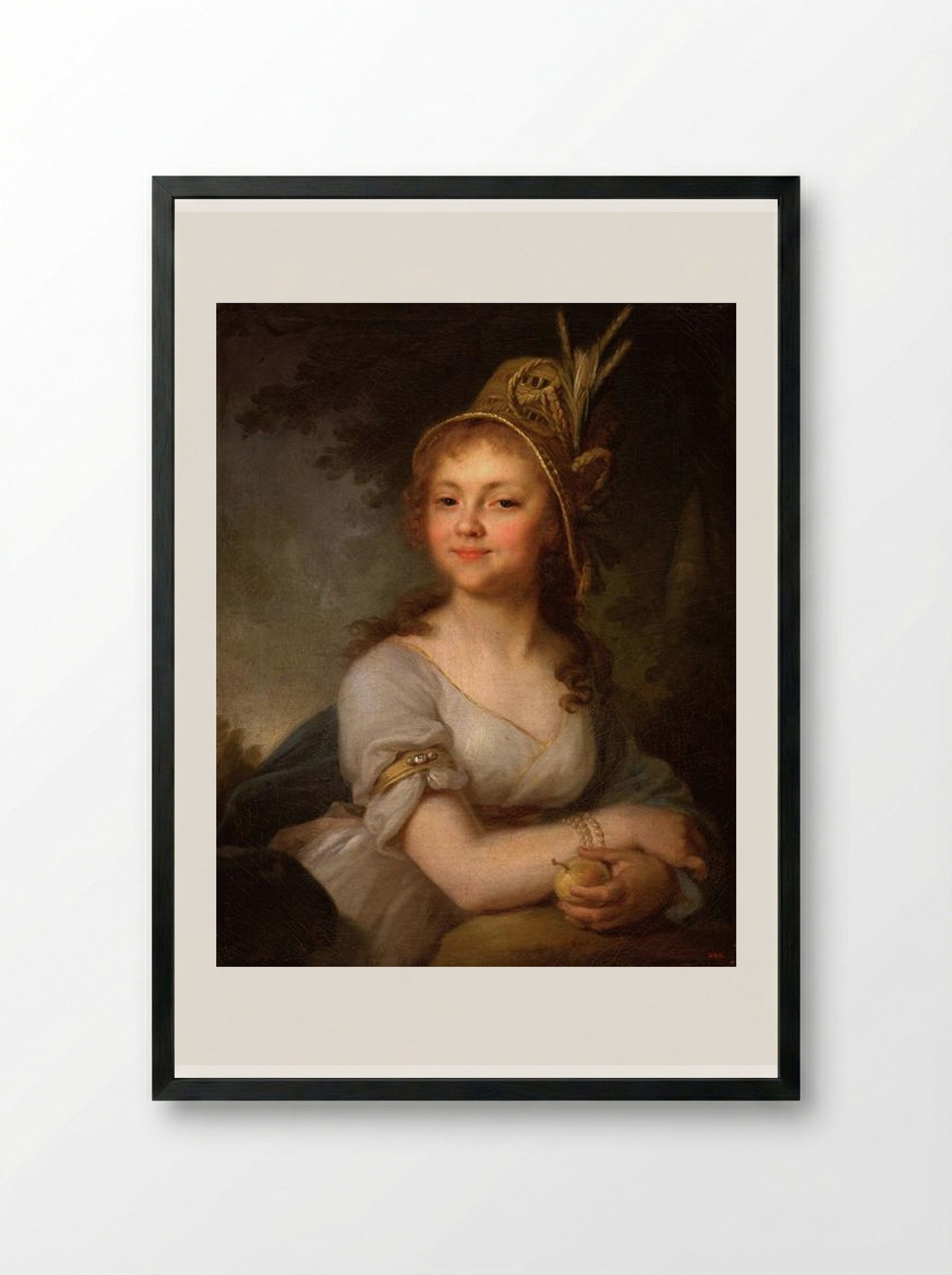 Portrait of E. N. Arsenyeva - Vladimir Borovikovsky - Framed Print Black