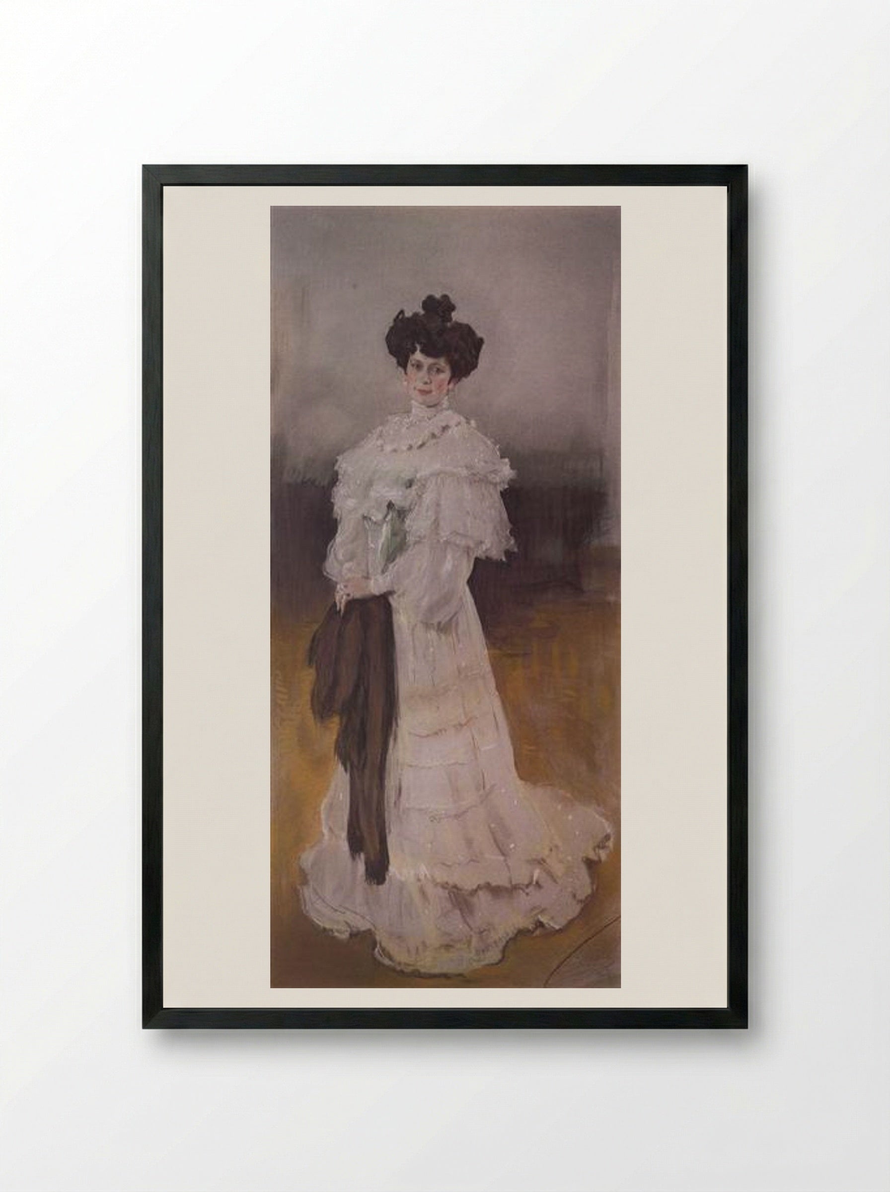 Portrait of E.A. Krasilschikova - Valentin Serov - Framed Print Black