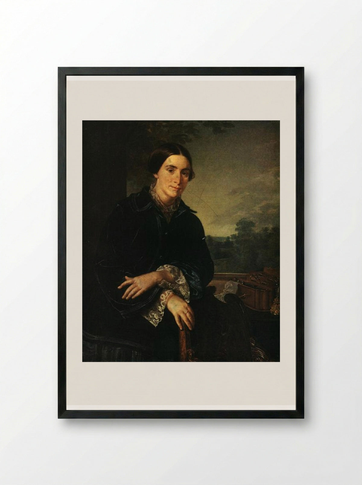 Portrait of E.A. Selivanovskaya - Vasily Tropinin - Framed Print Black