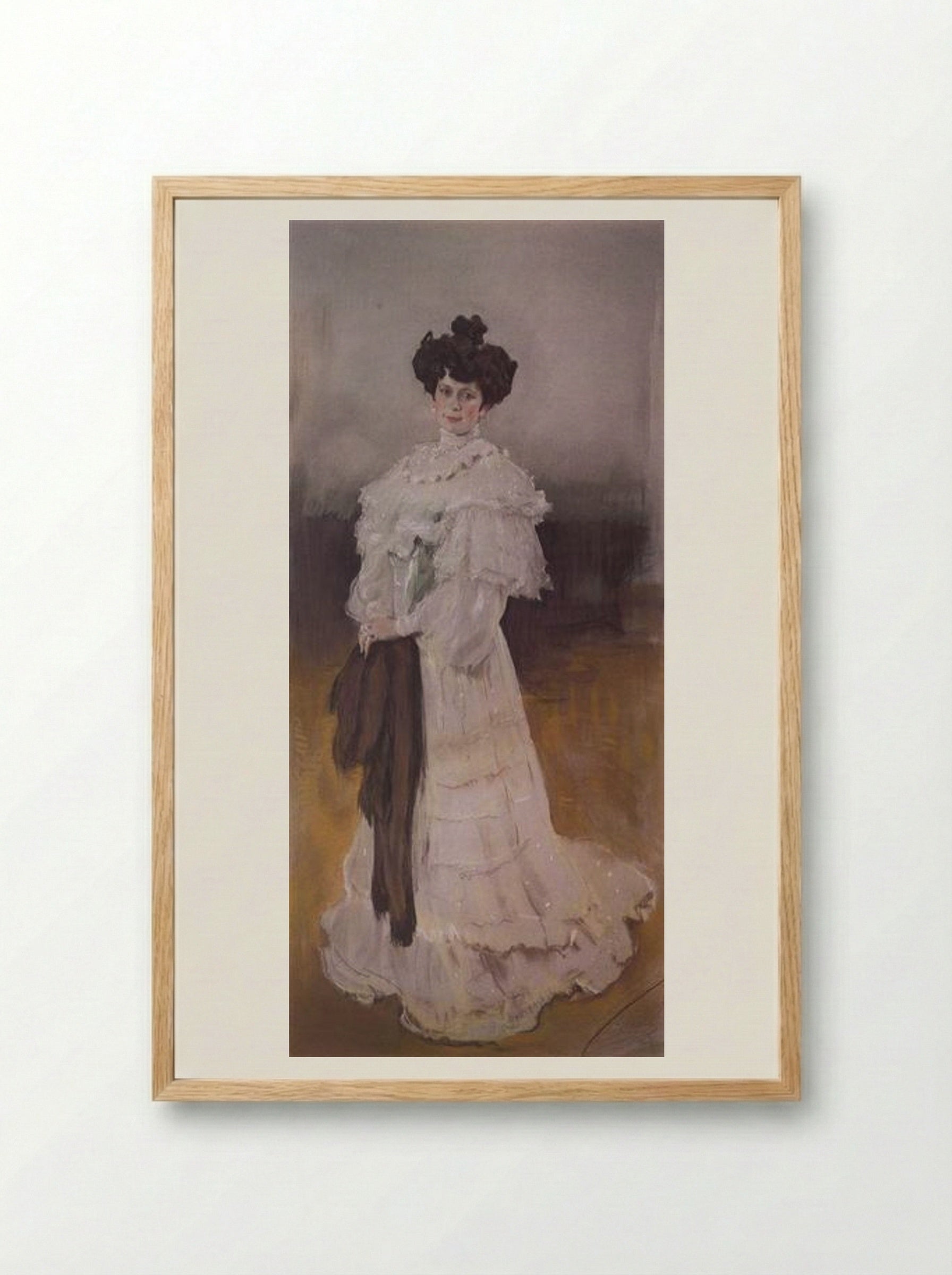 Portrait of E.A. Krasilschikova - Valentin Serov - Framed Print Wood