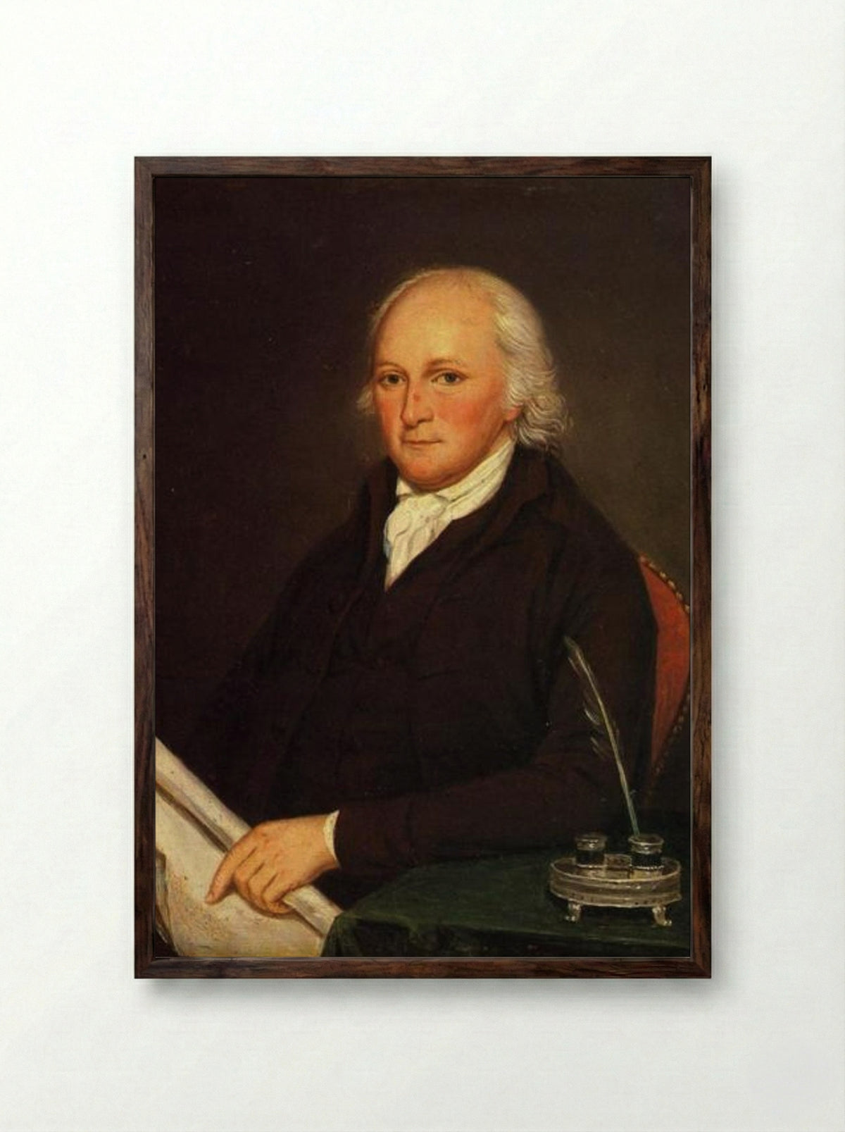 Portrait of Edmund Physick - Charles Willson Peale - Framed Print Dark Wood