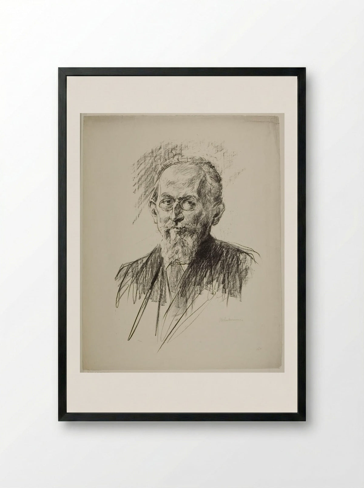 Portrait of Eduard Bernstein - Max Liebermann - Framed Print Black