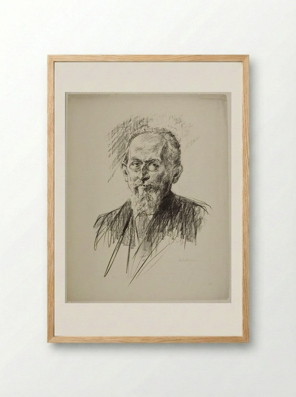Portrait of Eduard Bernstein - Max Liebermann - Framed Print Wood