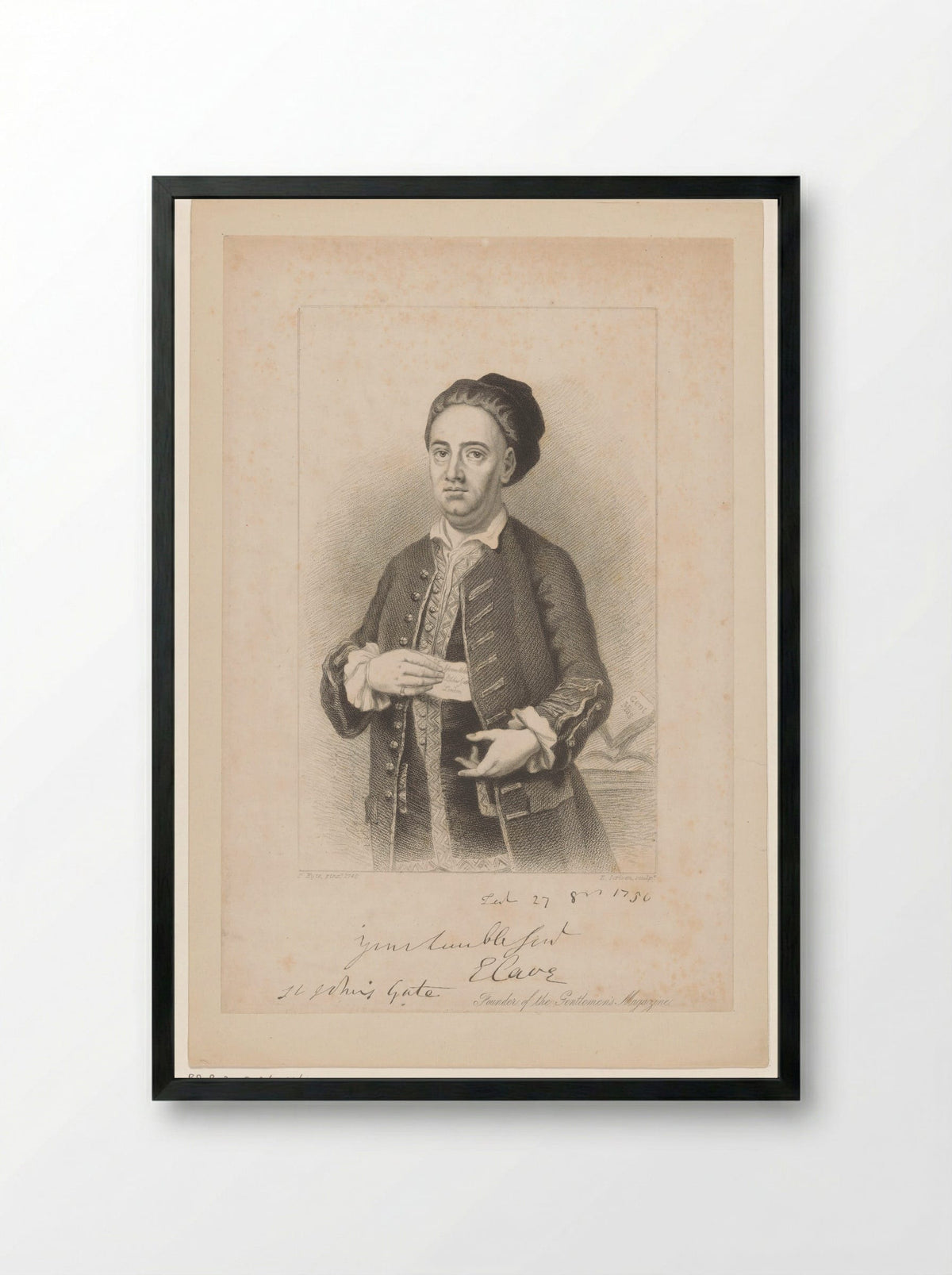 Portrait of Edward Cave - John Murray - Framed Print Black