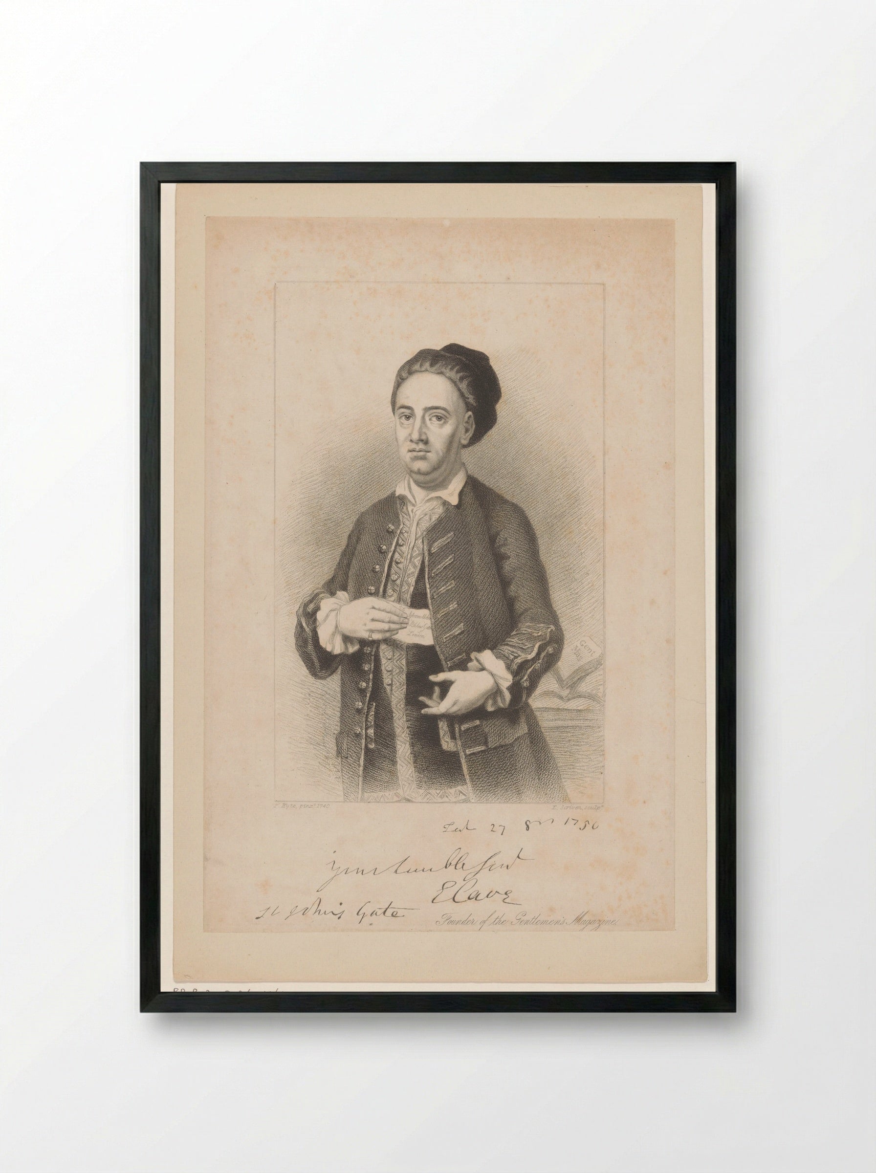 Portrait of Edward Cave - John Murray - Framed Print Black