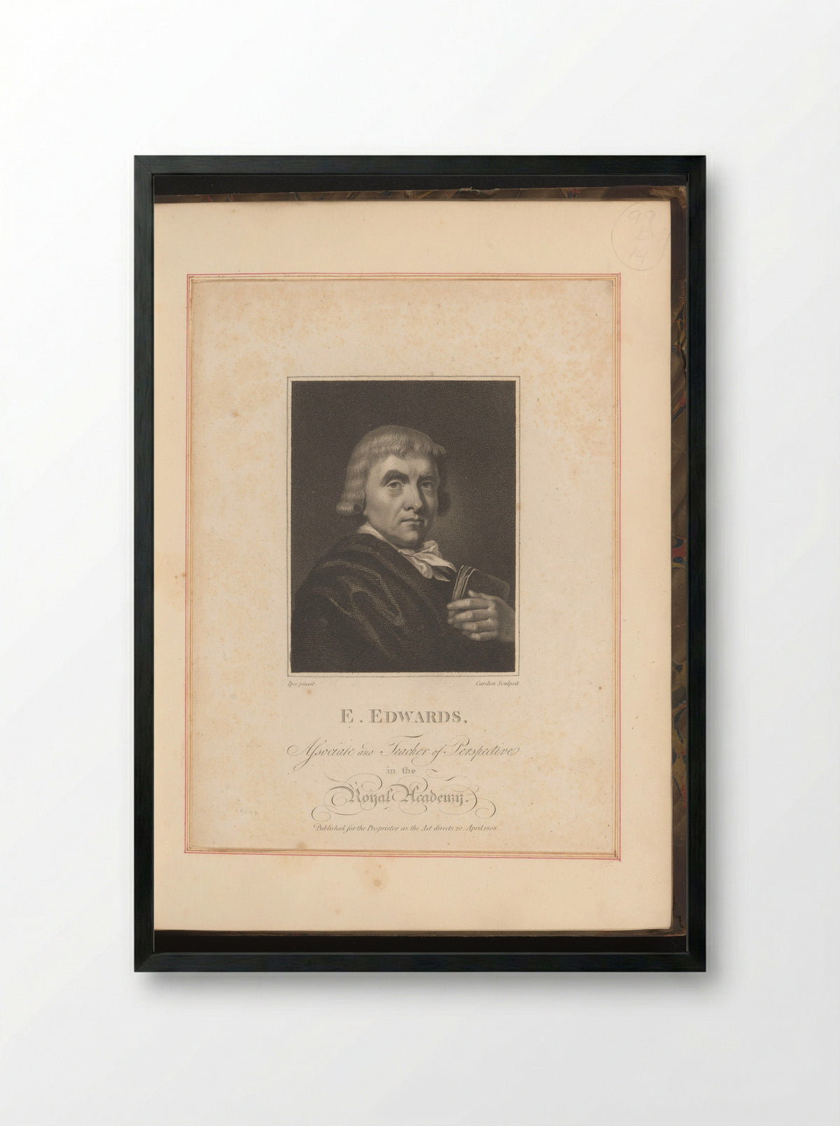 Portrait of Edward Edwards - Anthony Cardon - Framed Print Black
