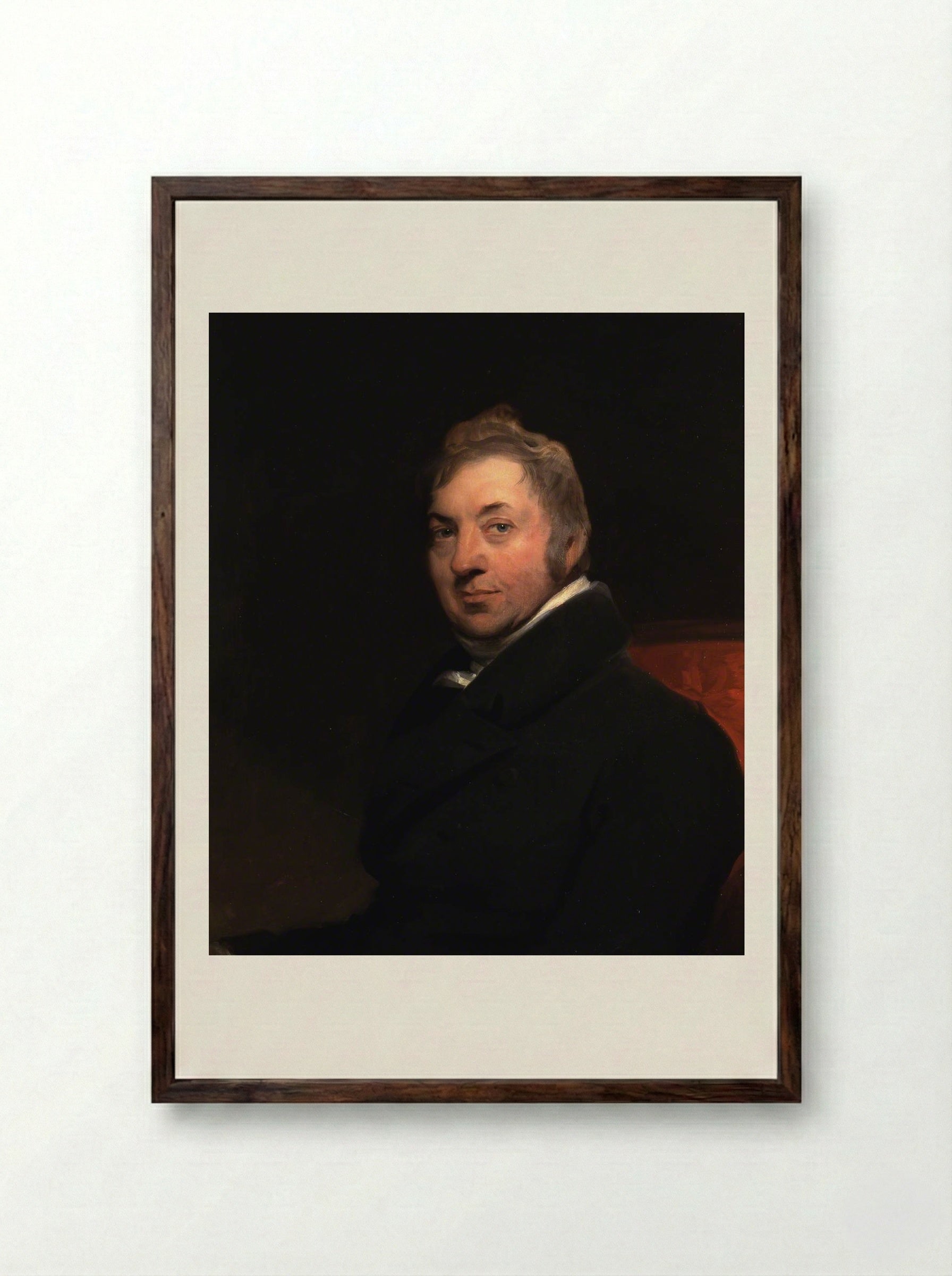 Portrait of Edward Jenner - Sir Thomas Lawrence - Framed Print Dark Wood