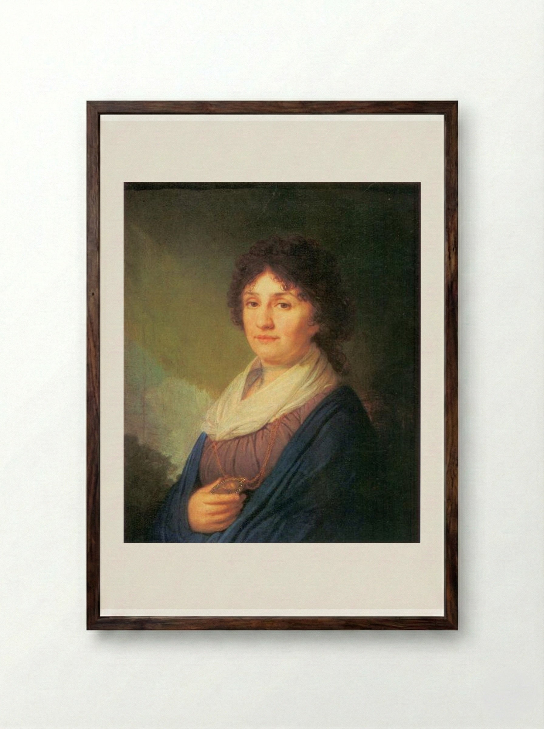 Portrait of Ekaterina Davydova - Vladimir Borovikovsky - Framed Print Dark Wood