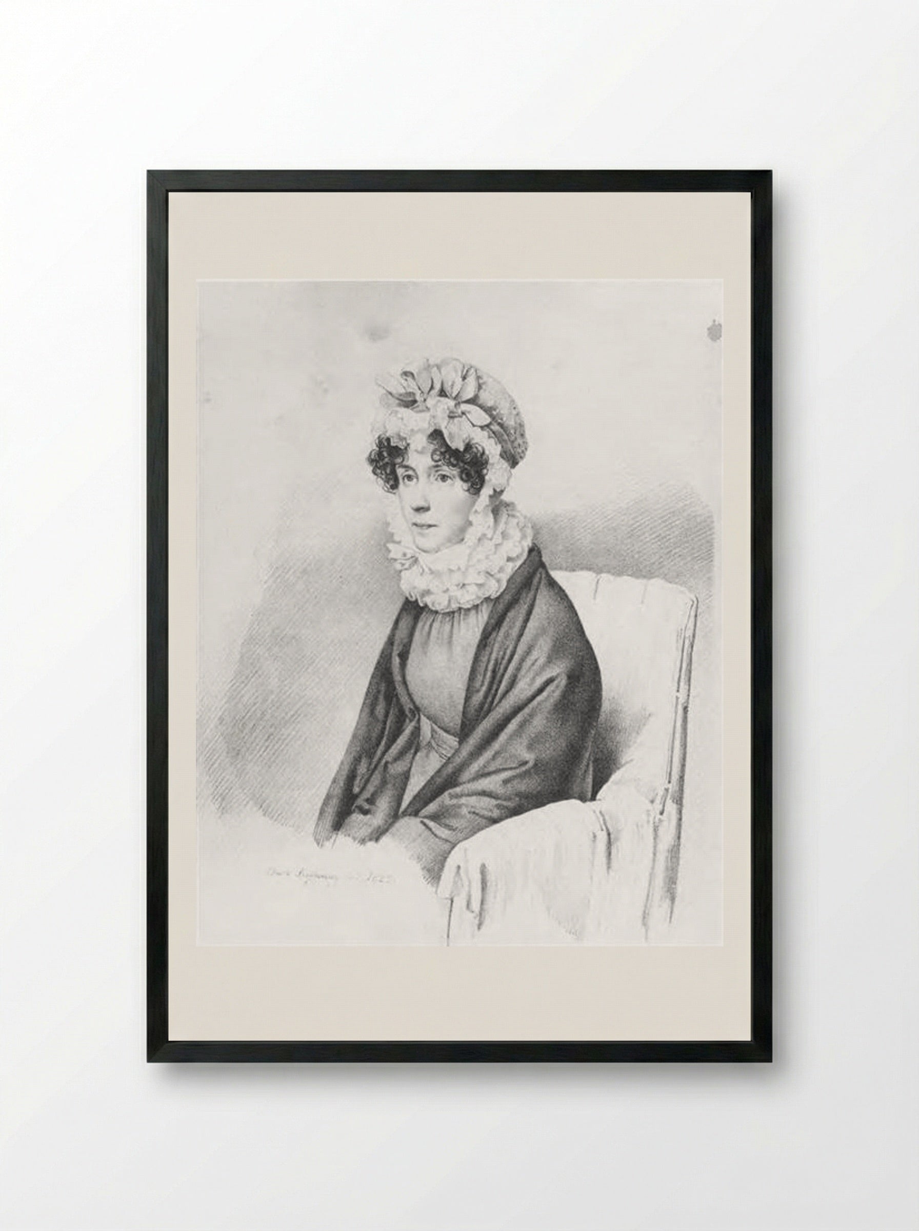 Portrait of Ekaterina Petrovna Rostopchina - Orest Kiprensky - Framed Print Black