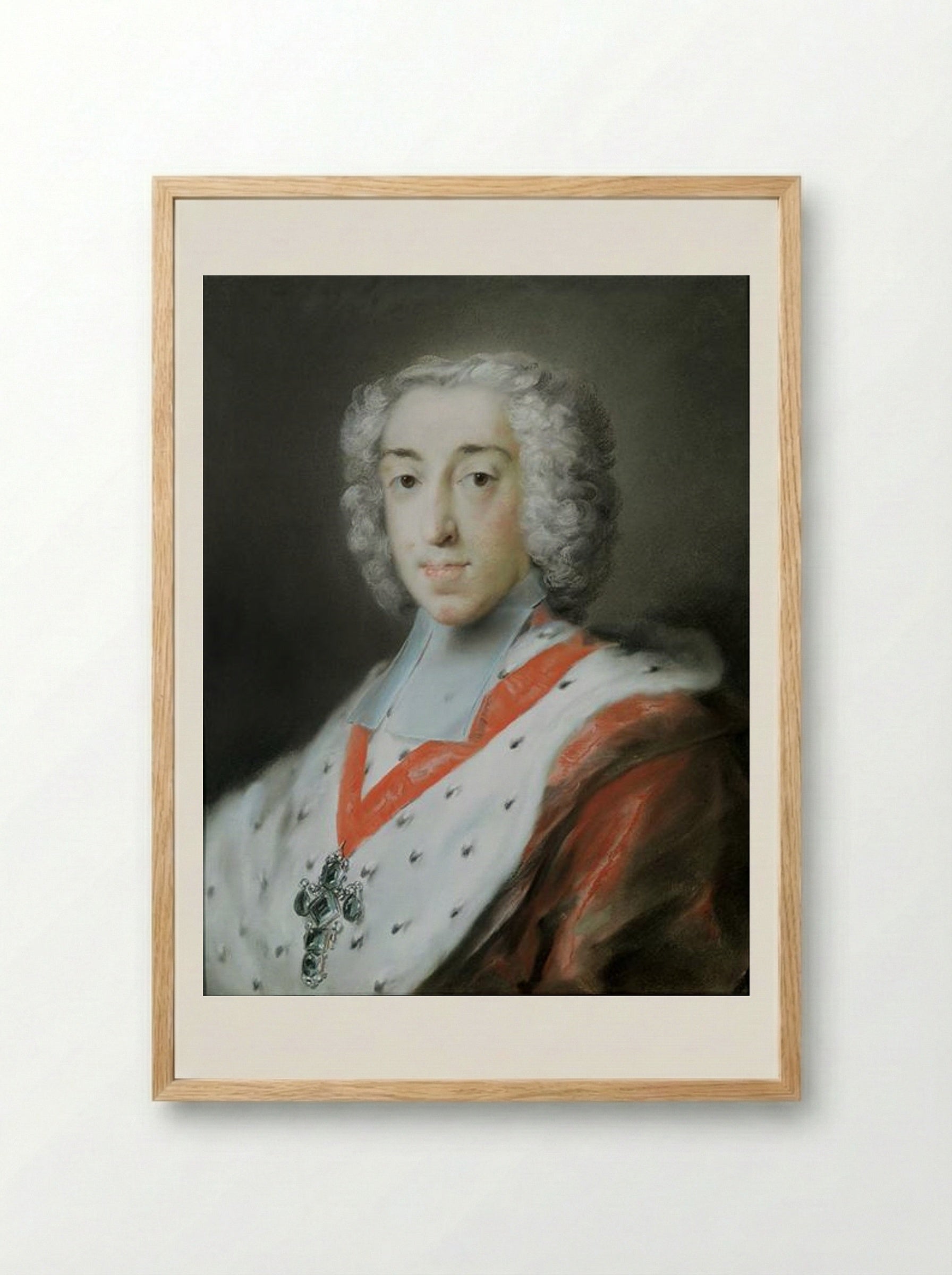 Portrait of Elector Clemens Augustus of Cologne - Rosalba Carriera - Framed Print Wood