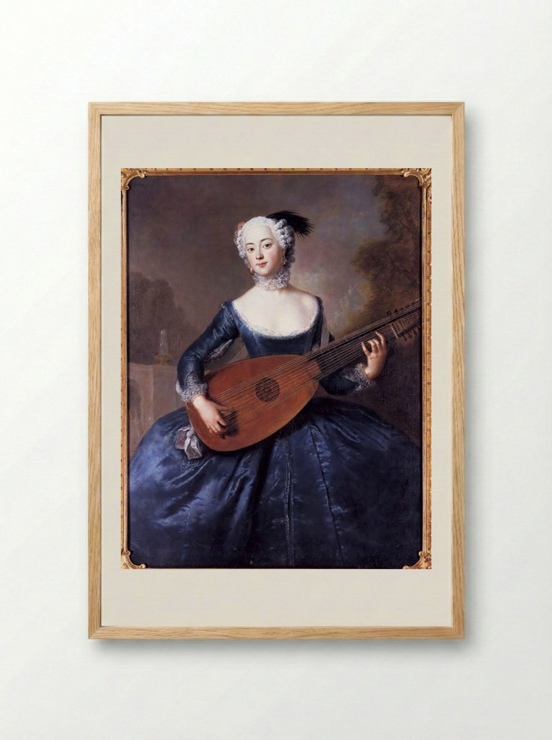 Portrait of Eleonore Louise Albertine - Antoine Pesne - Framed Print Wood