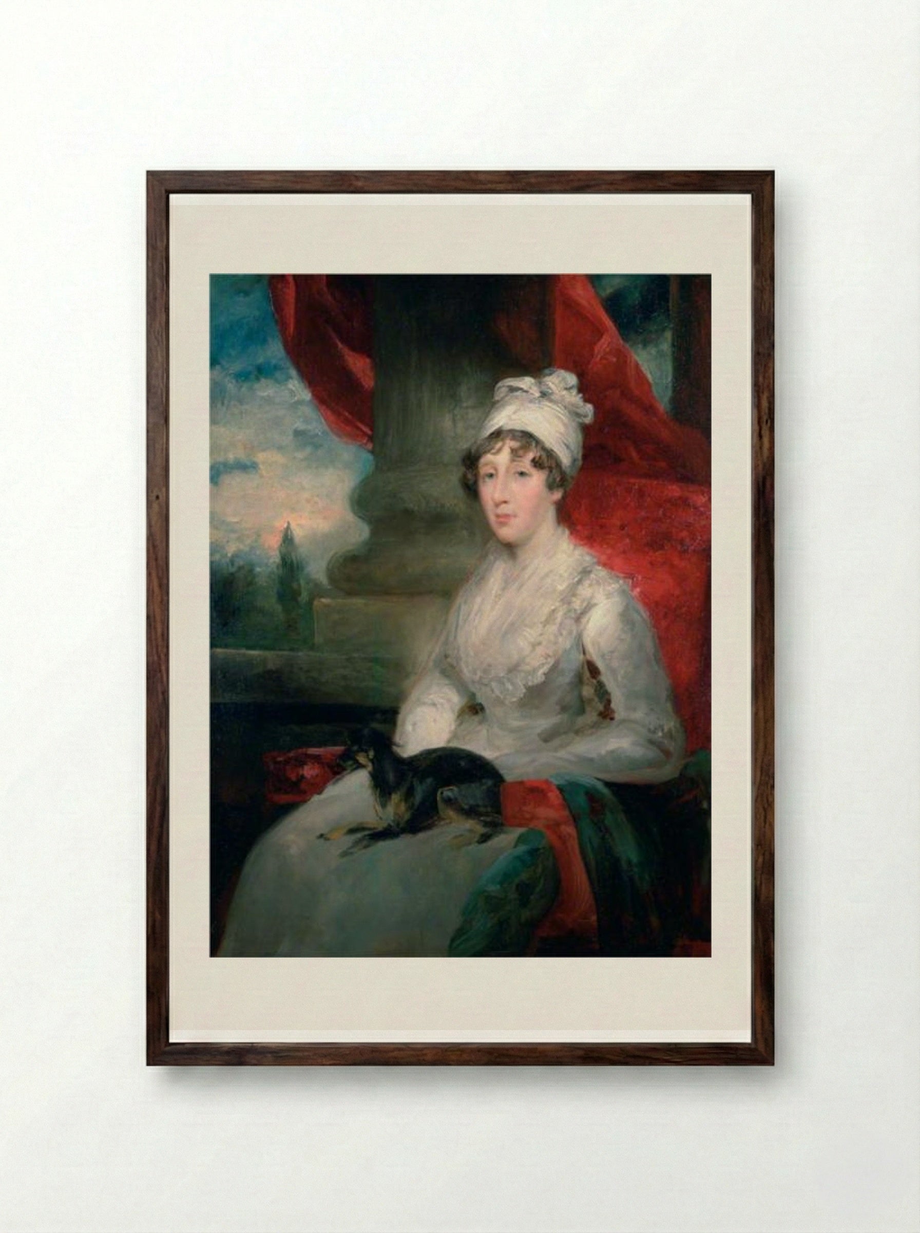 Portrait of Eliza Soane - John Jackson - Framed Print Dark Wood