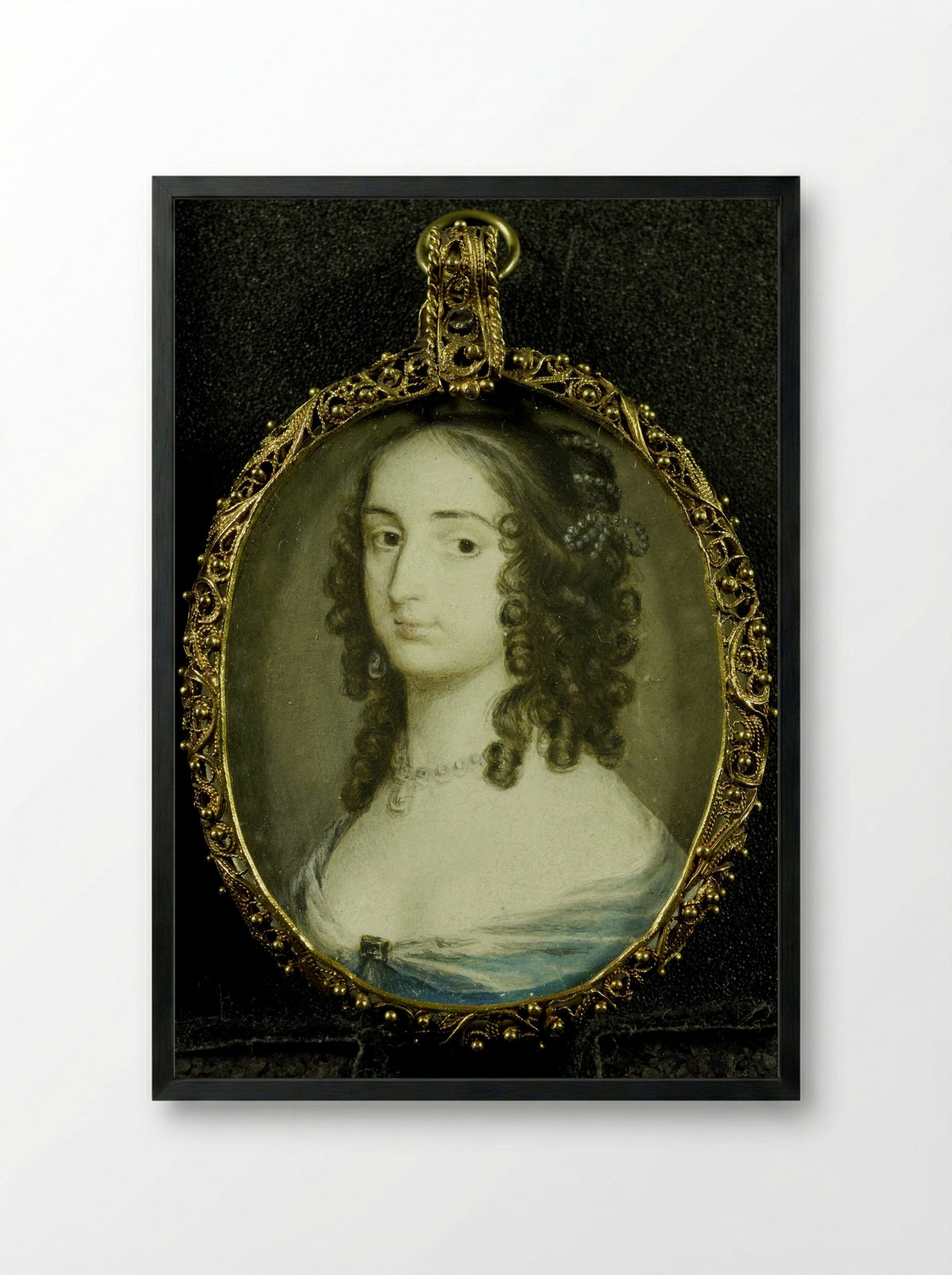 Portrait of Elizabeth of the Palatinate - Alexander Cooper - Framed Print Black