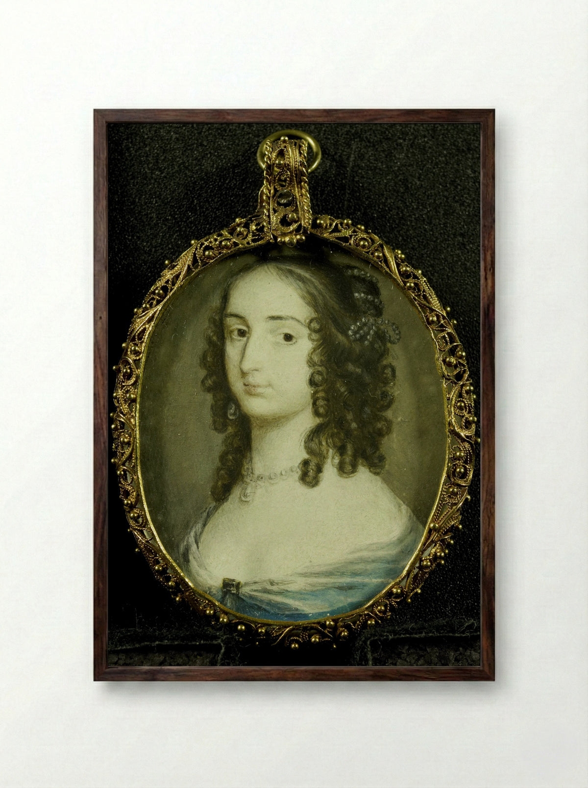 Portrait of Elizabeth of the Palatinate - Alexander Cooper - Framed Print Dark Wood