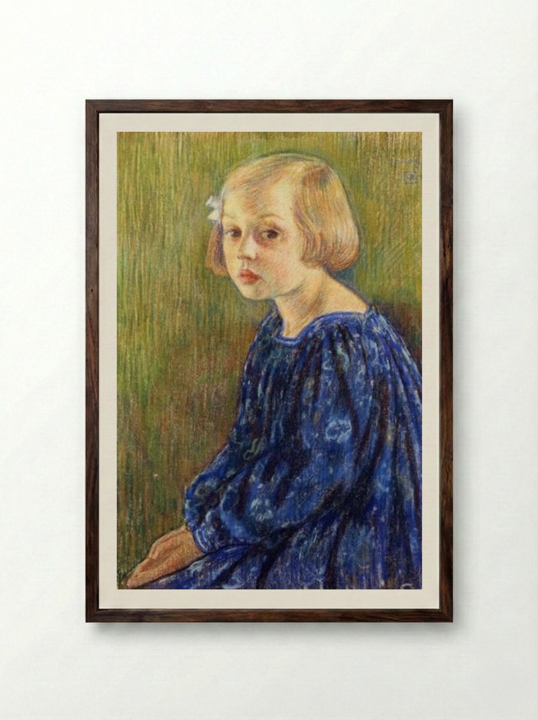 Portrait of Elizabeth van Rysselberghe - Théo van Rysselberghe - Framed Print Dark Wood
