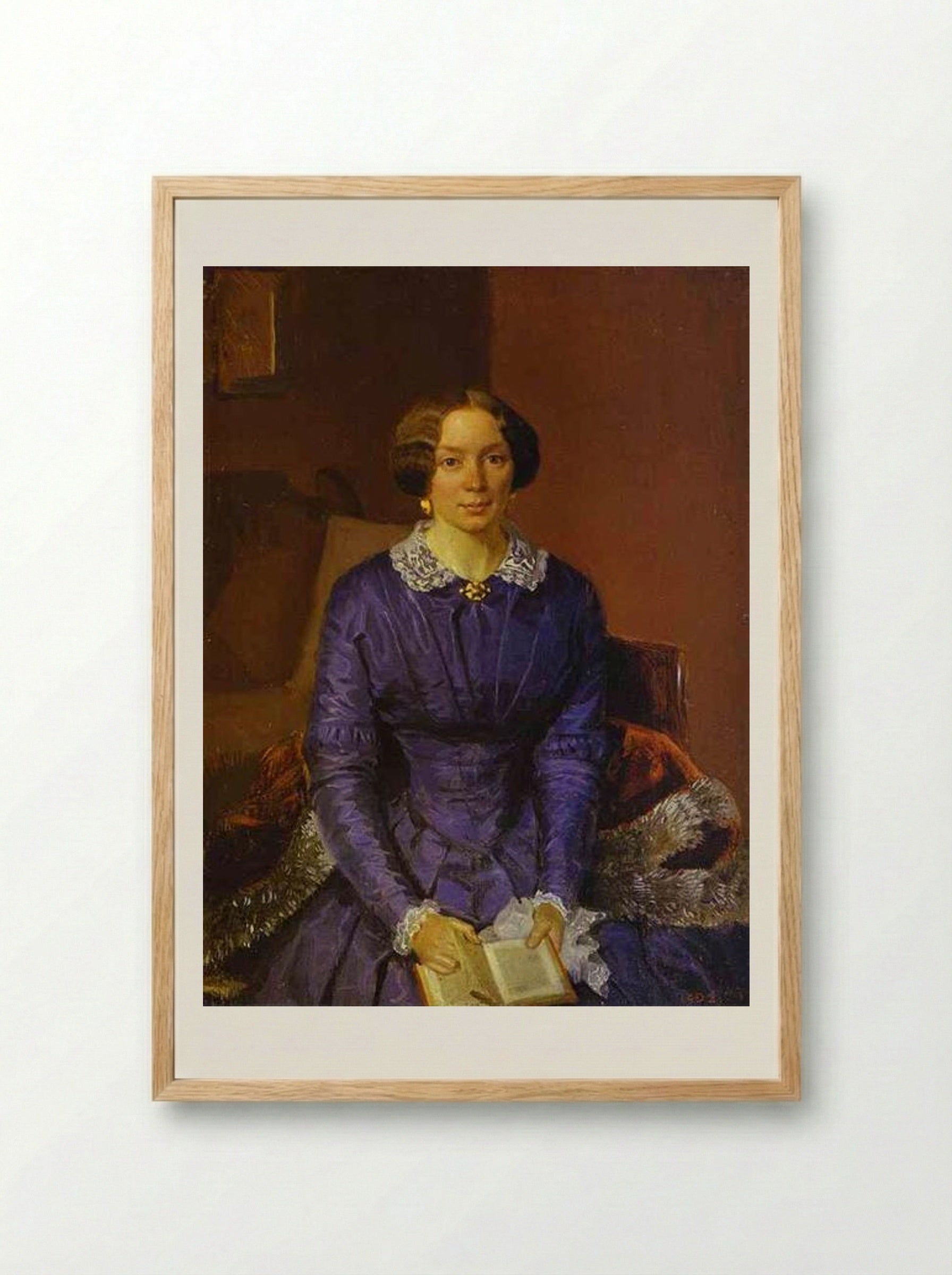 Portrait of Elizaveta Petrovna Zhdanova - Pavel Fedotov - Framed Print Wood