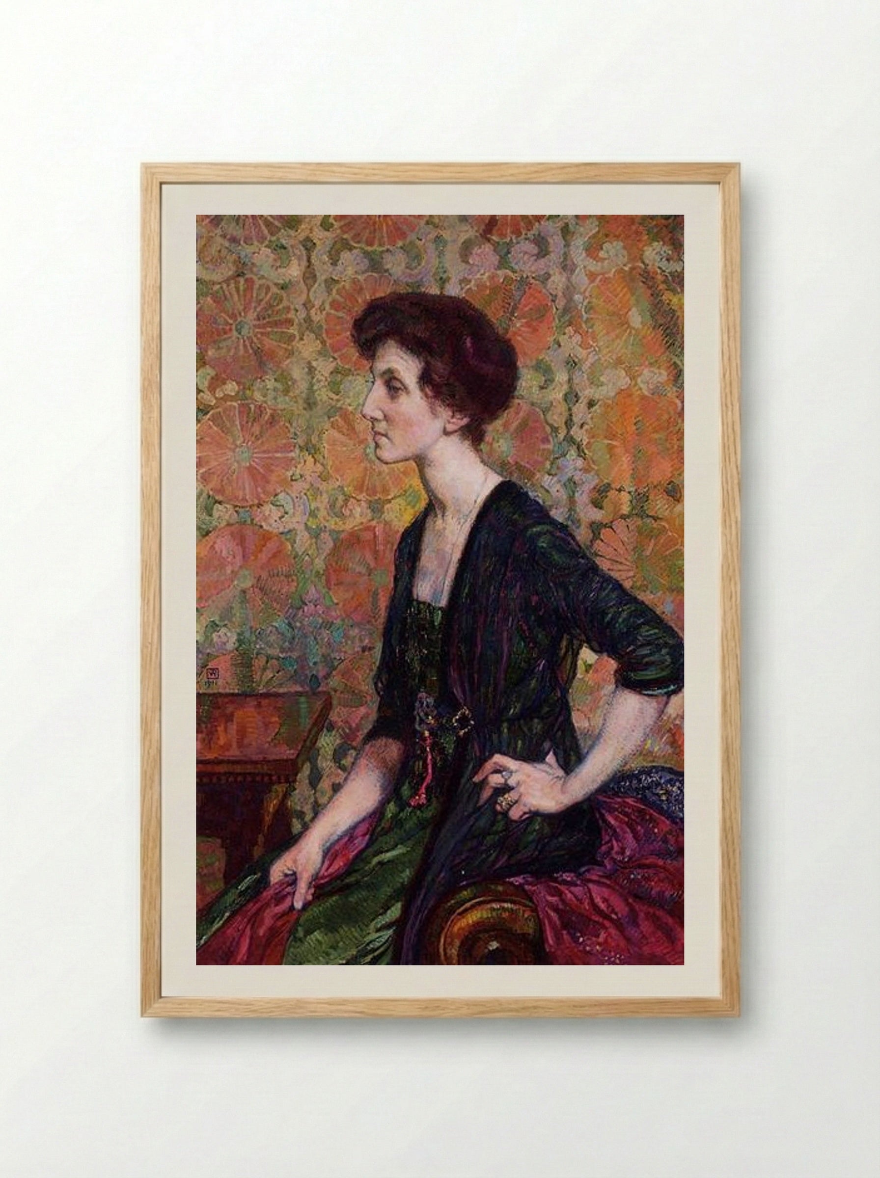Portrait of Else Lampe Von Quita - Theo van Rysselberghe - Framed Print Wood