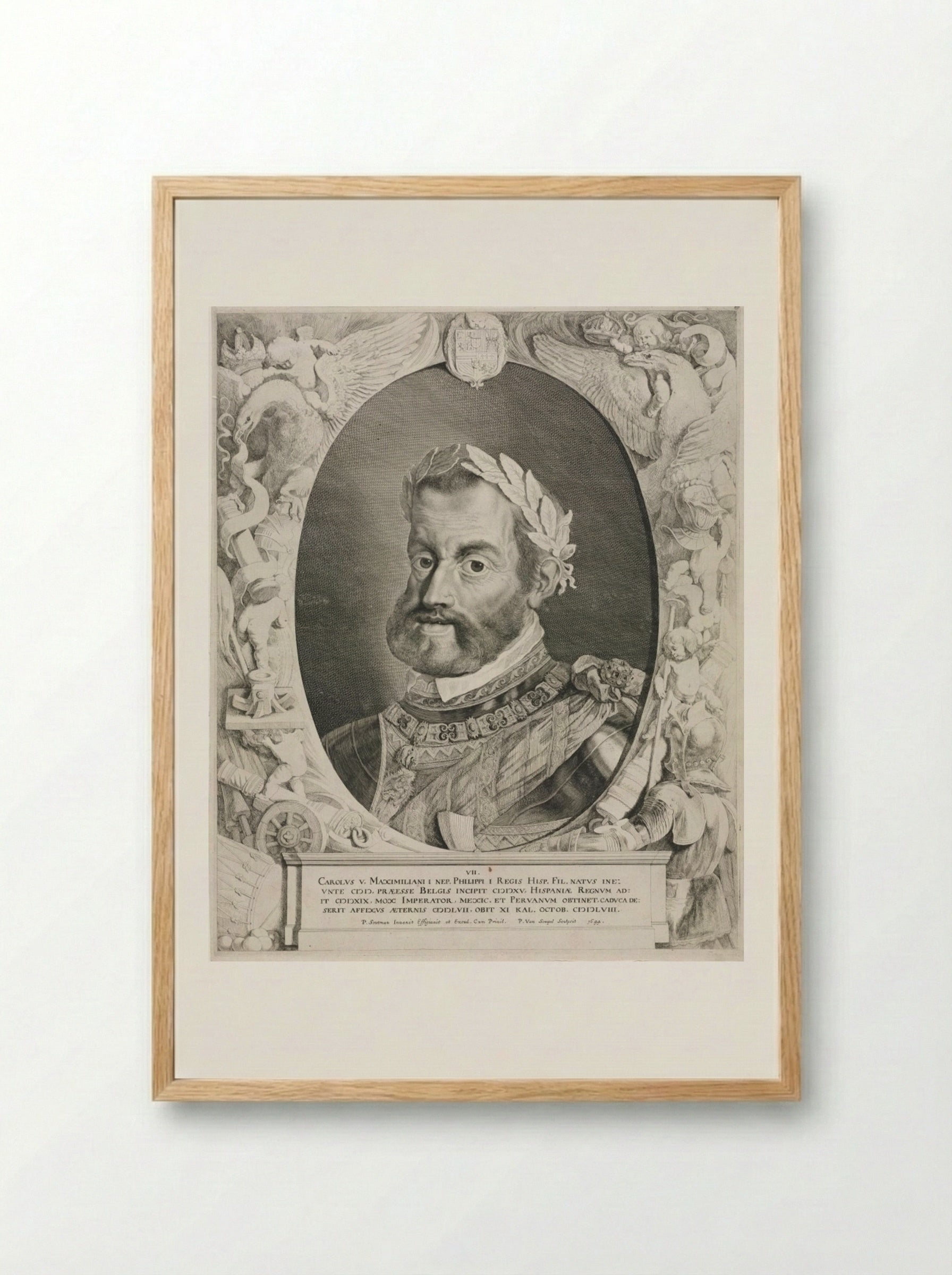 Portrait of Emperor Charles V - Pieter van Sompel - Framed Print Wood