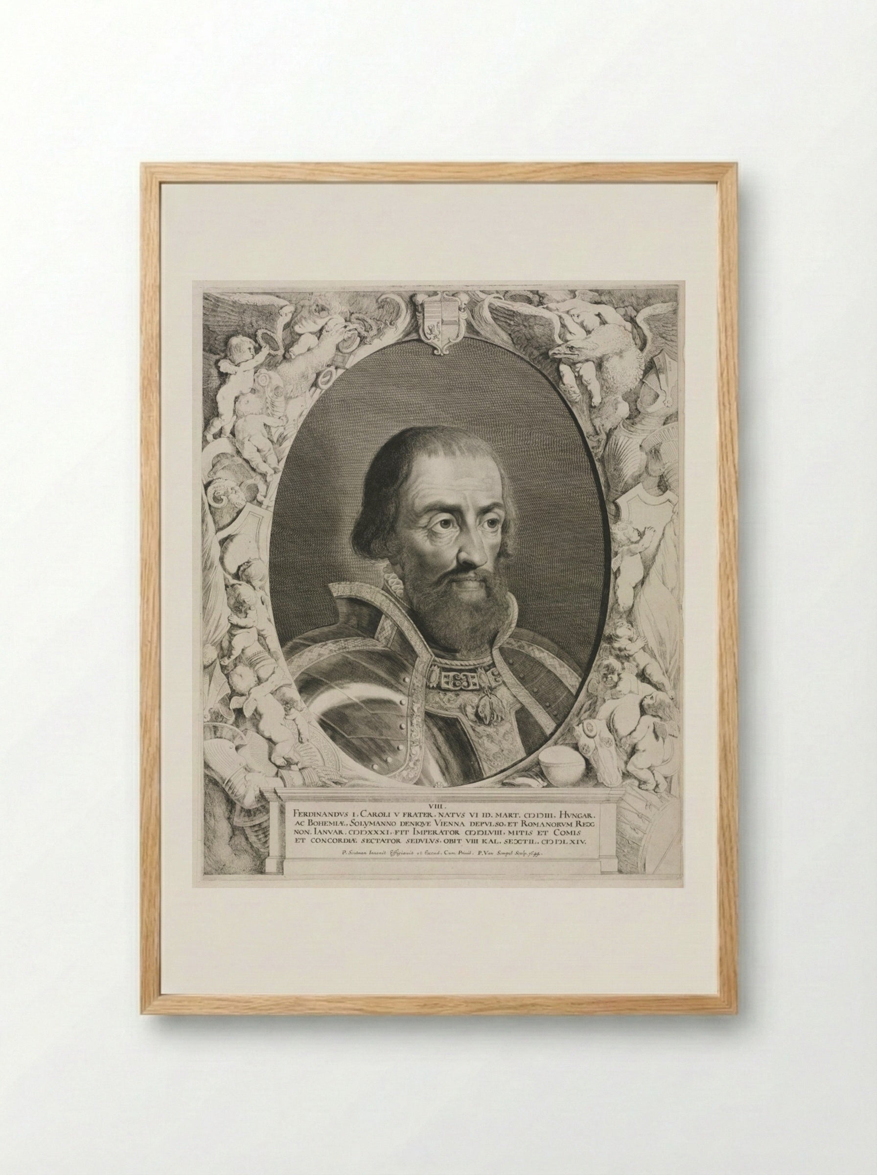 Portrait of Emperor Ferdinand I - Pieter van Sompel - Framed Print Wood