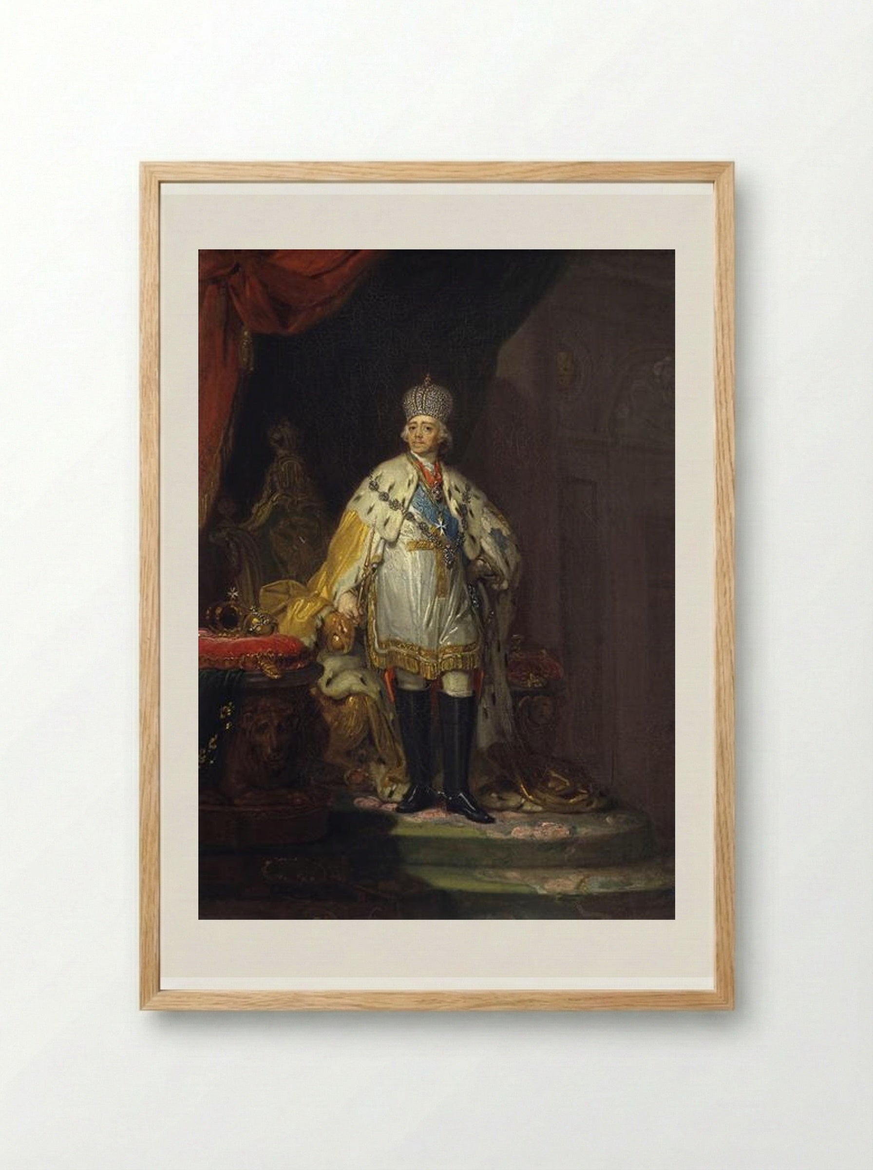 Portrait of Emperor Paul I - Vladimir Borovikovsky - Framed Print Wood