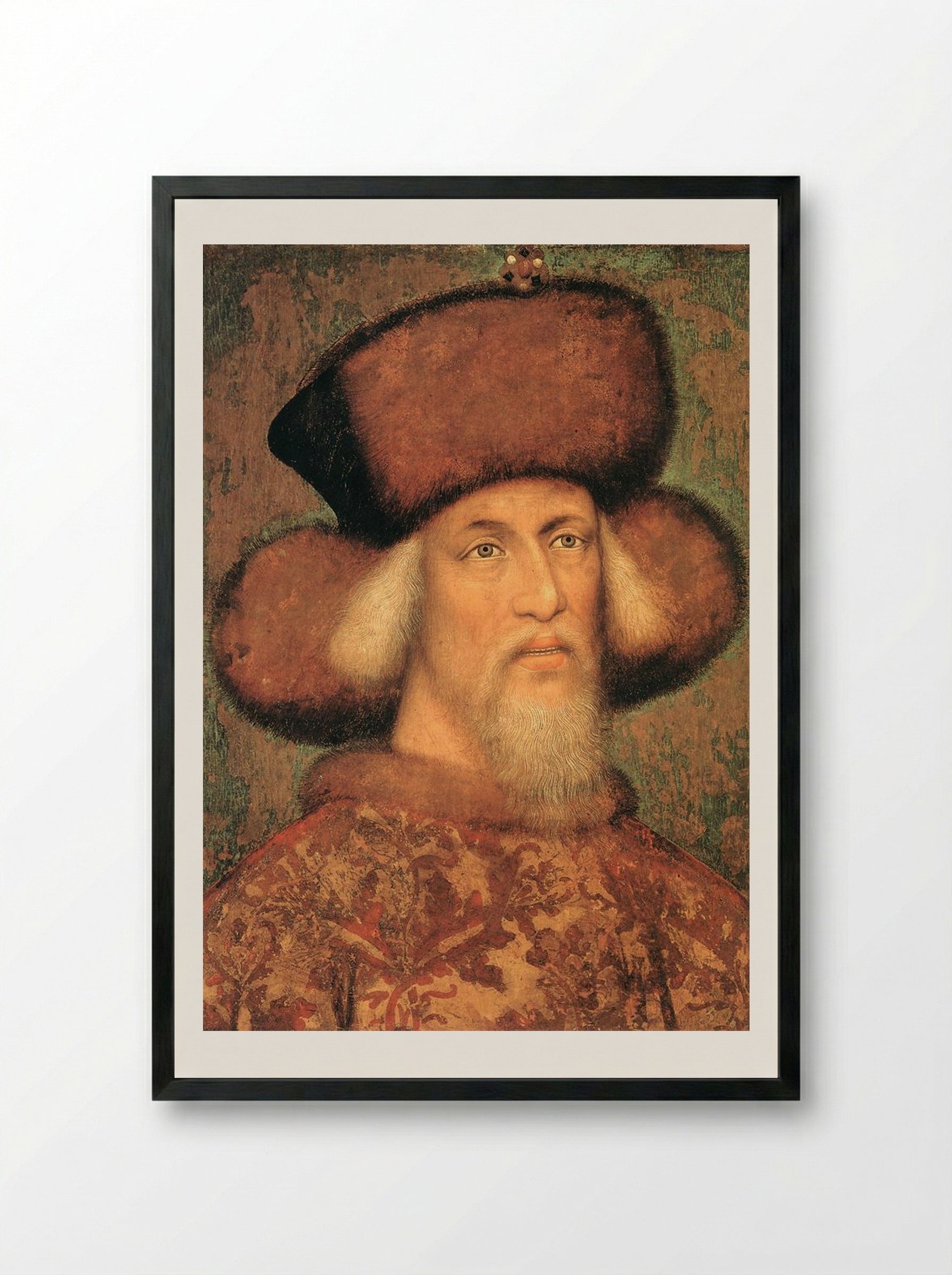 Portrait of Emperor Sigismund of Luxembourg - Pisanello - Framed Print Black