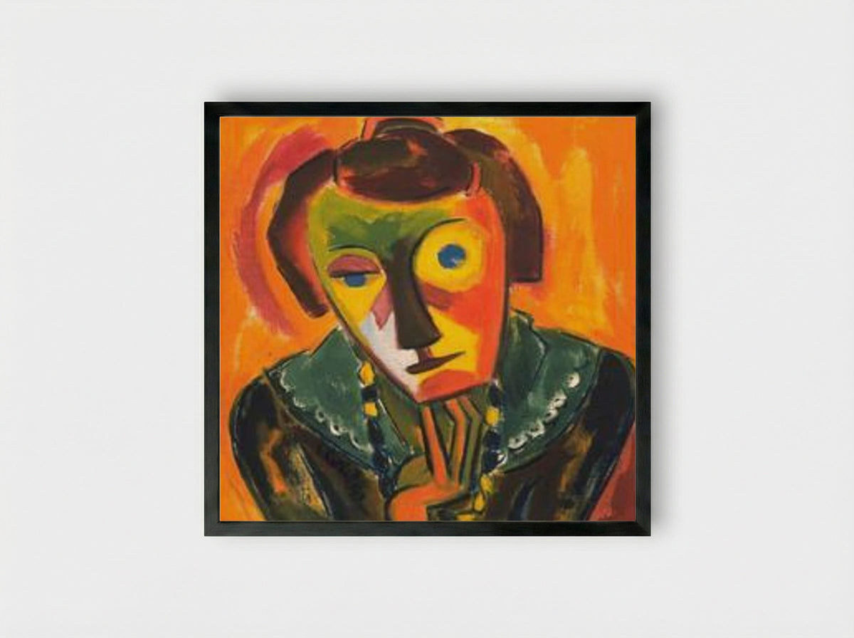 Portrait of Emy - Karl Schmidt-Rottluff - Framed Print Black