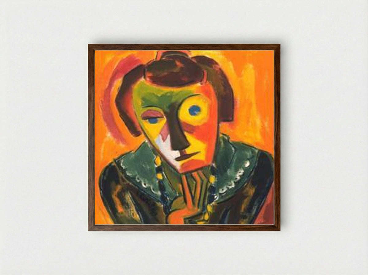 Portrait of Emy - Karl Schmidt-Rottluff - Framed Print Dark Wood
