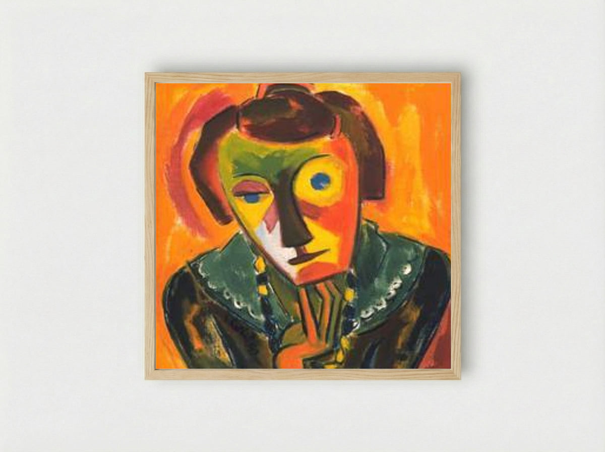 Portrait of Emy - Karl Schmidt-Rottluff - Framed Print Wood