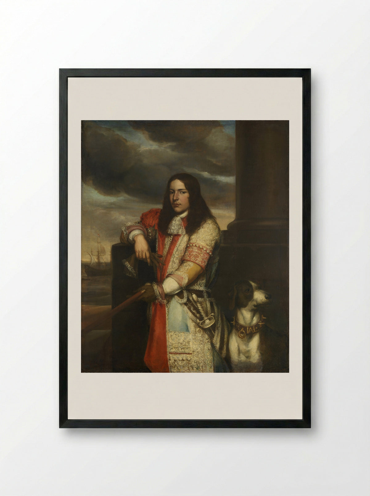 Portrait of Engel de Ruyter - Jan Andrea Lievens - Framed Print Black