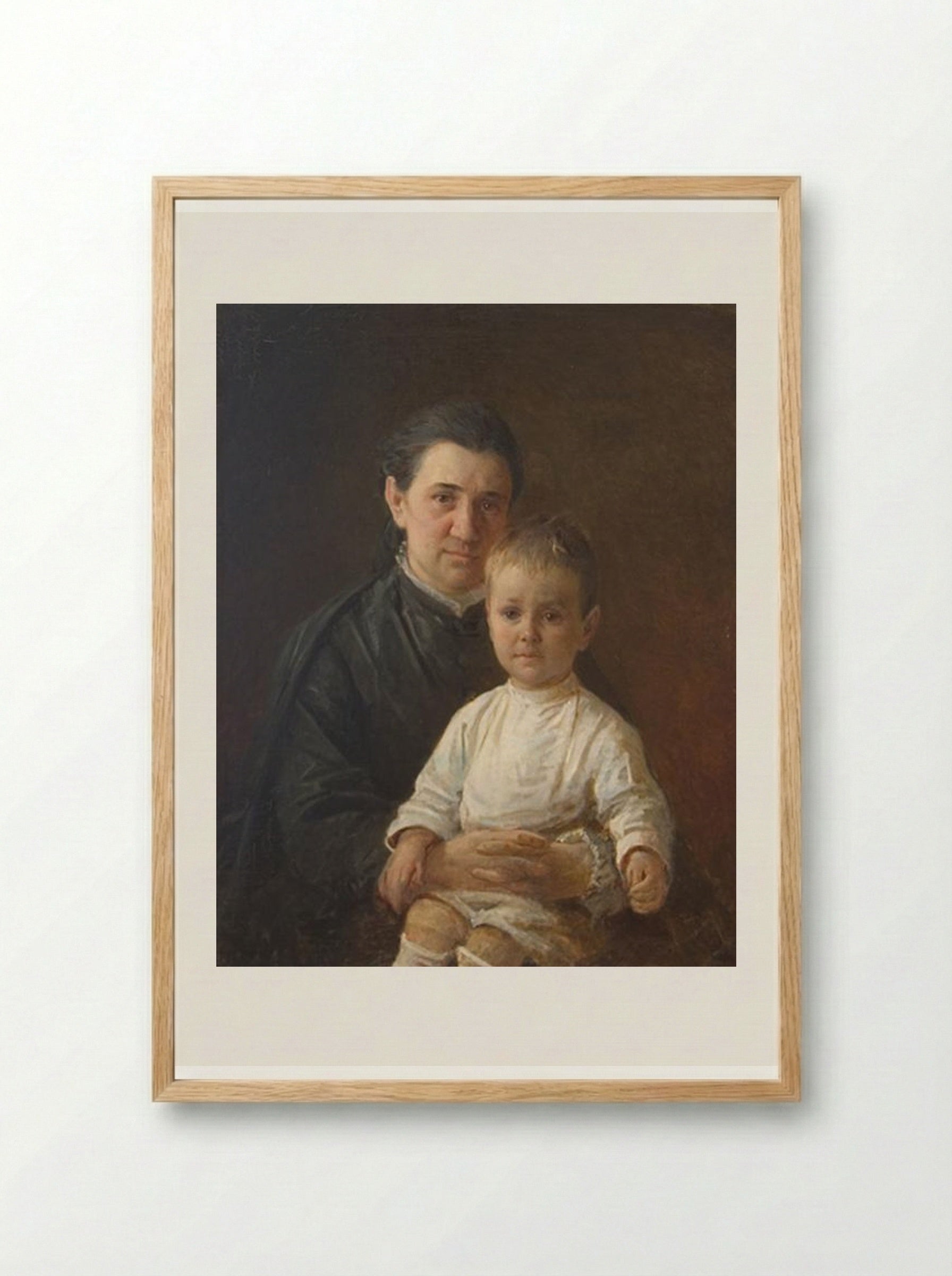Portrait of Evdokiya Nikolaevna Kostycheva - Nikolai Ge - Framed Print Wood